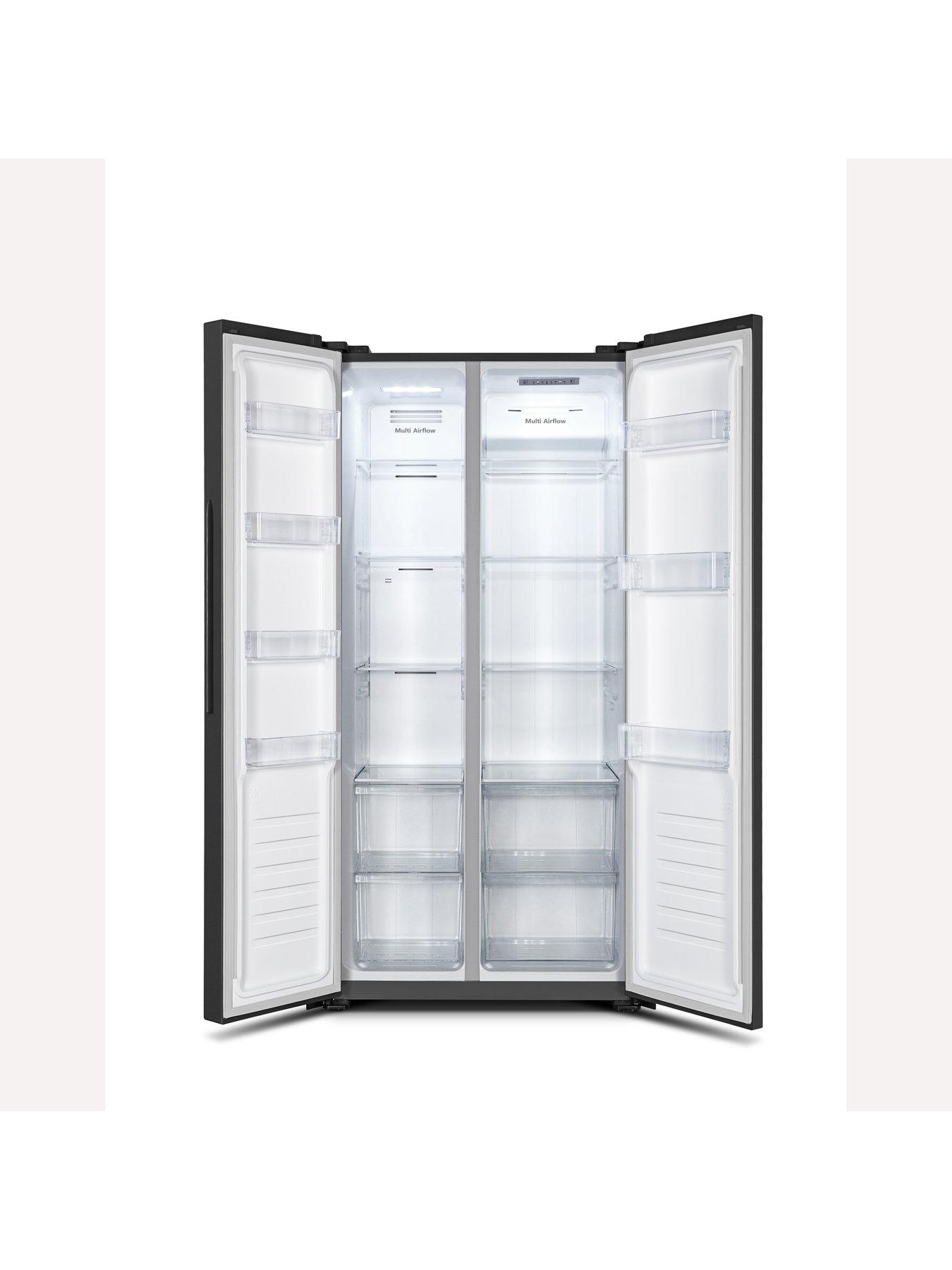 fridgemaster-ms83430eb-80cm-wide-side-by-side-american-fridge-freezer-blackstillFront