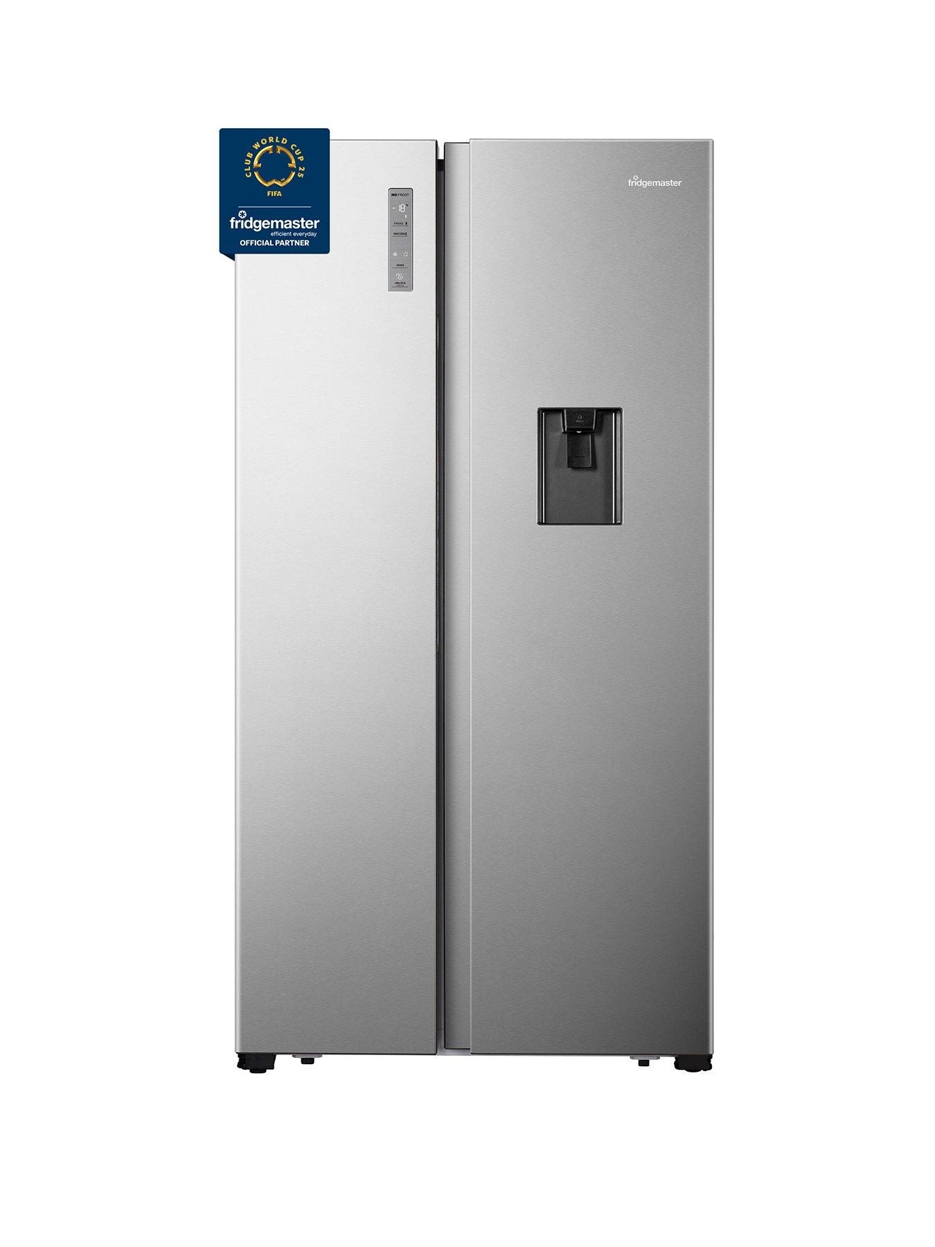undefined Fridgemaster MS91520DES 90cm Wide Side by Side, American Fridge Freezer - Silver