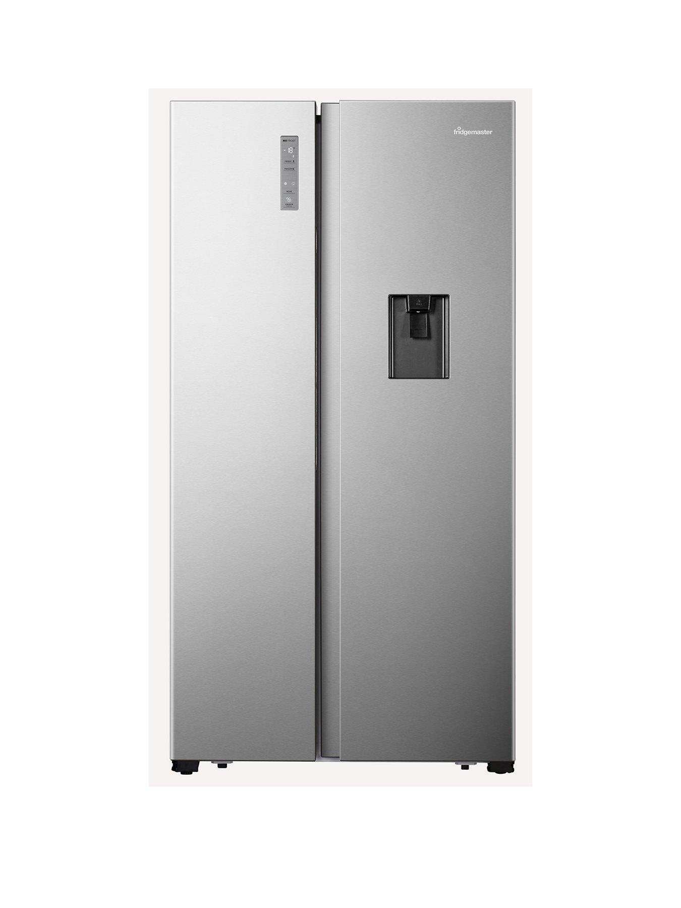 Image 1 of 7 of Fridgemaster Fridgemaster MS91520DES 90cm Wide Side by Side, American Fridge Freezer - Silver