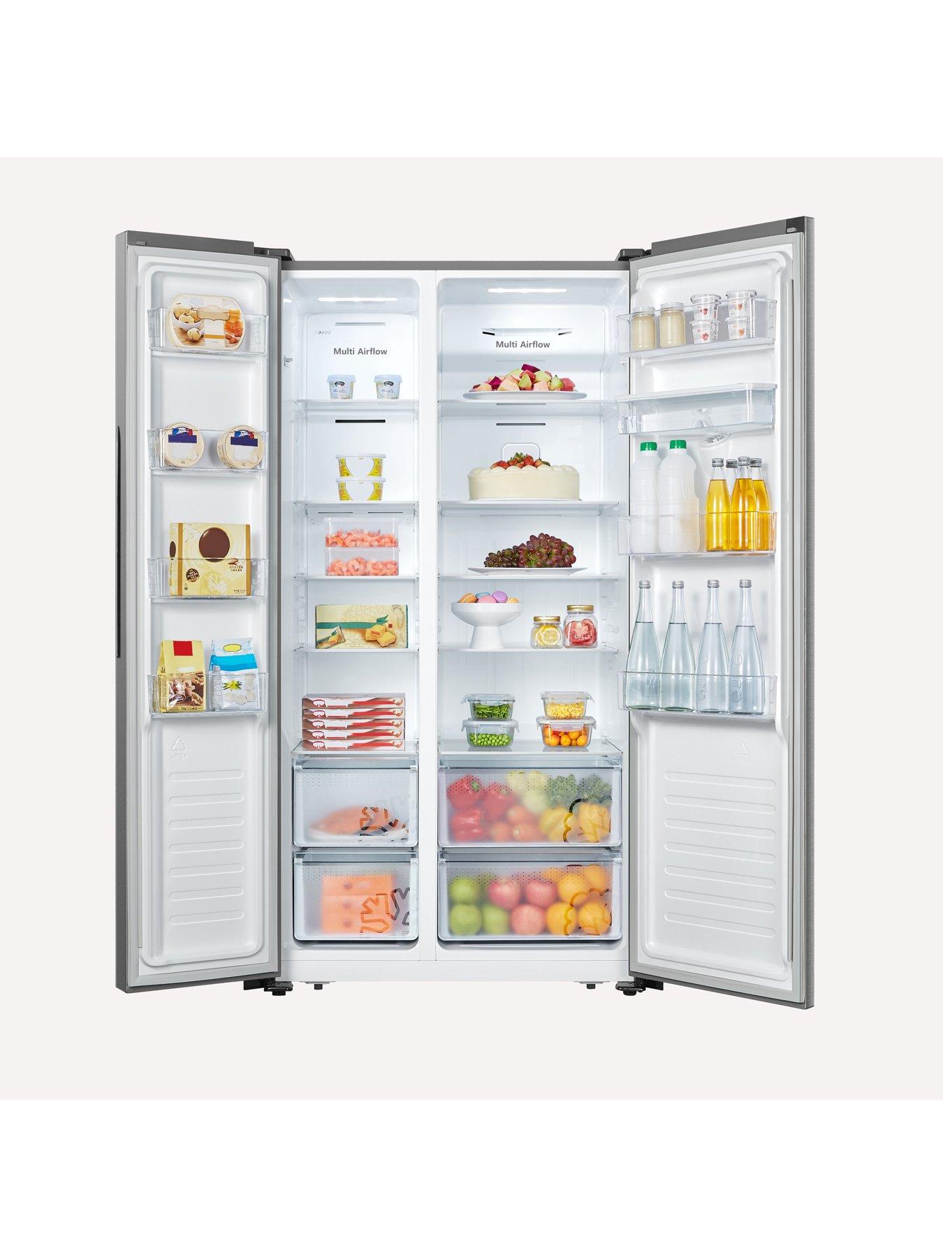 Image 3 of 7 of Fridgemaster Fridgemaster MS91520DES 90cm Wide Side by Side, American Fridge Freezer - Silver