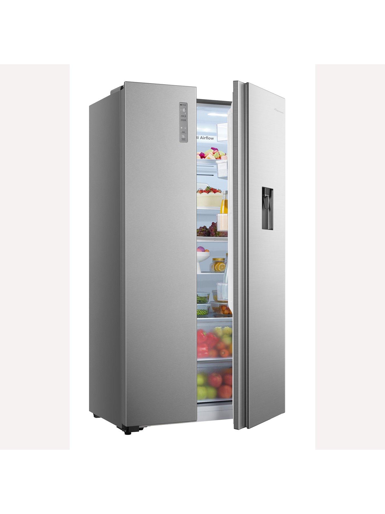 Image 4 of 7 of Fridgemaster Fridgemaster MS91520DES 90cm Wide Side by Side, American Fridge Freezer - Silver