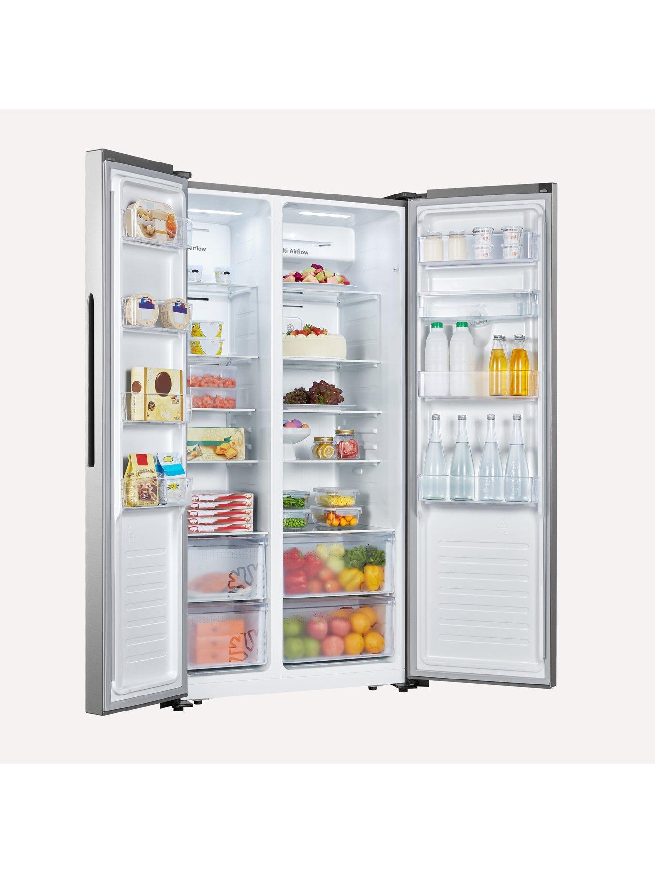 Image 5 of 7 of Fridgemaster Fridgemaster MS91520DES 90cm Wide Side by Side, American Fridge Freezer - Silver