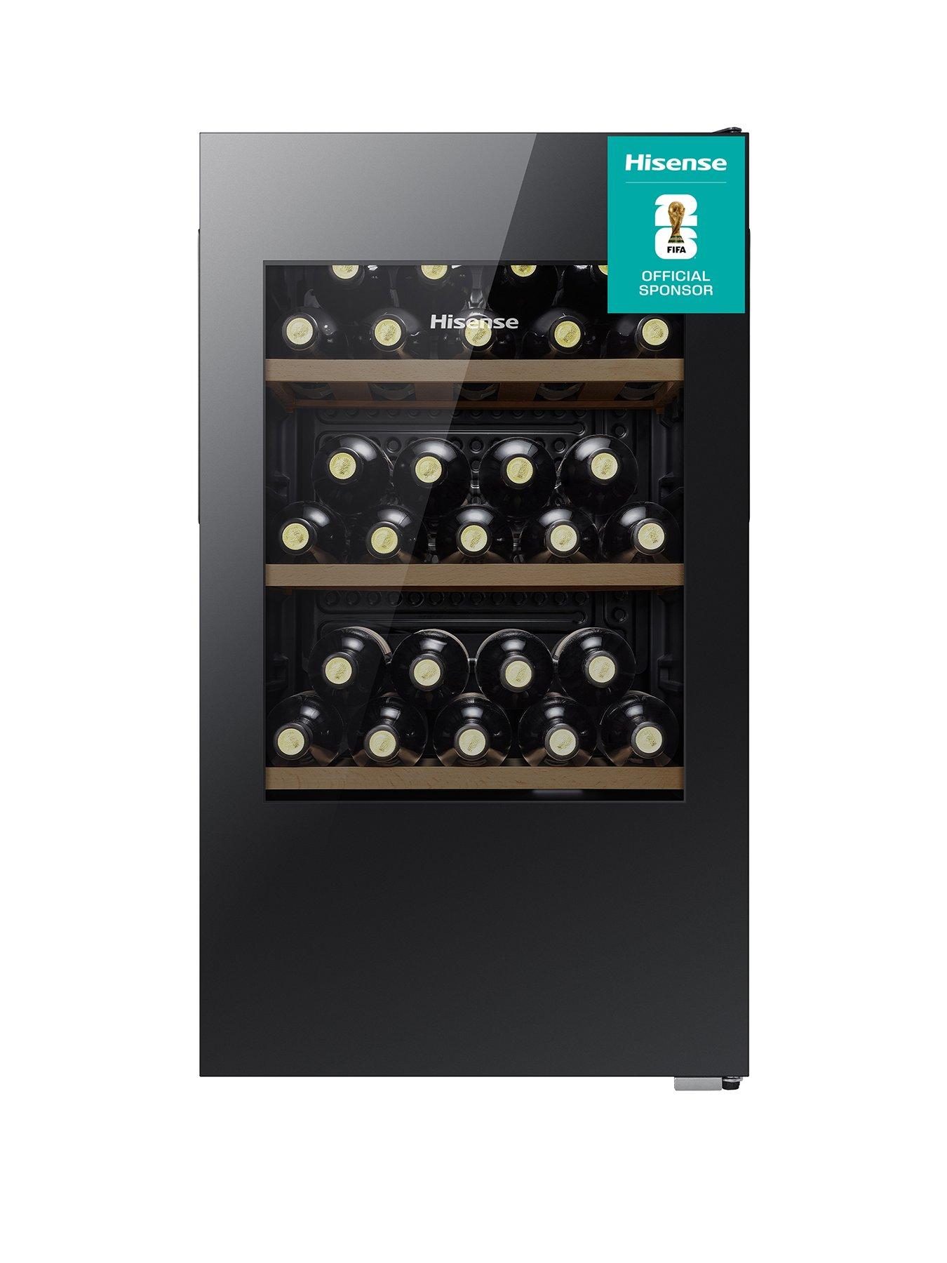 Hisense Hisense RW12D4NWG0 48cm Wide, 30 bottle, Freestanding Wine Cooler - Black