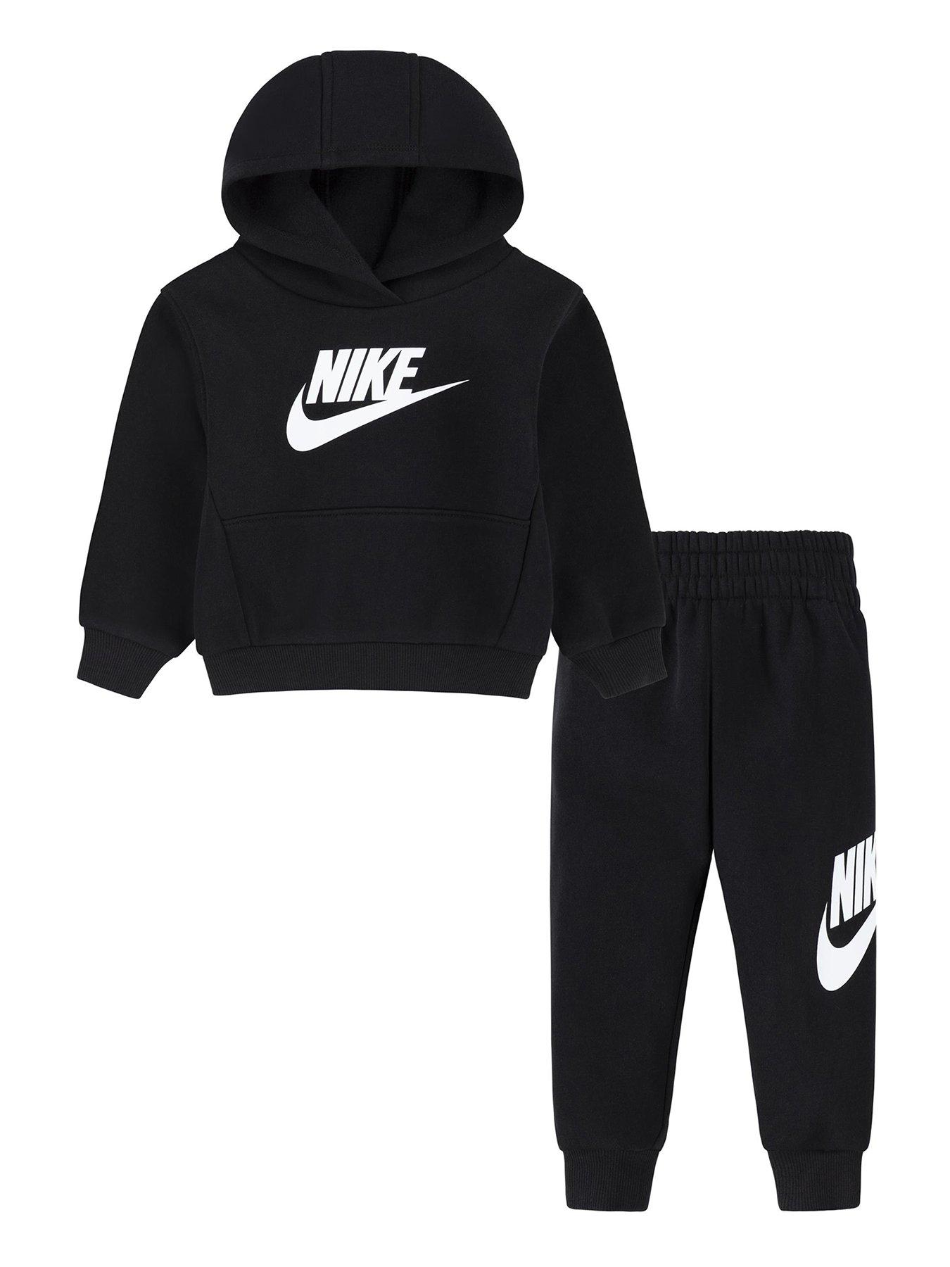 Nike Sportswear CLUB TRACKSUIT UNISEX SET - Tracksuit - black/white/black 