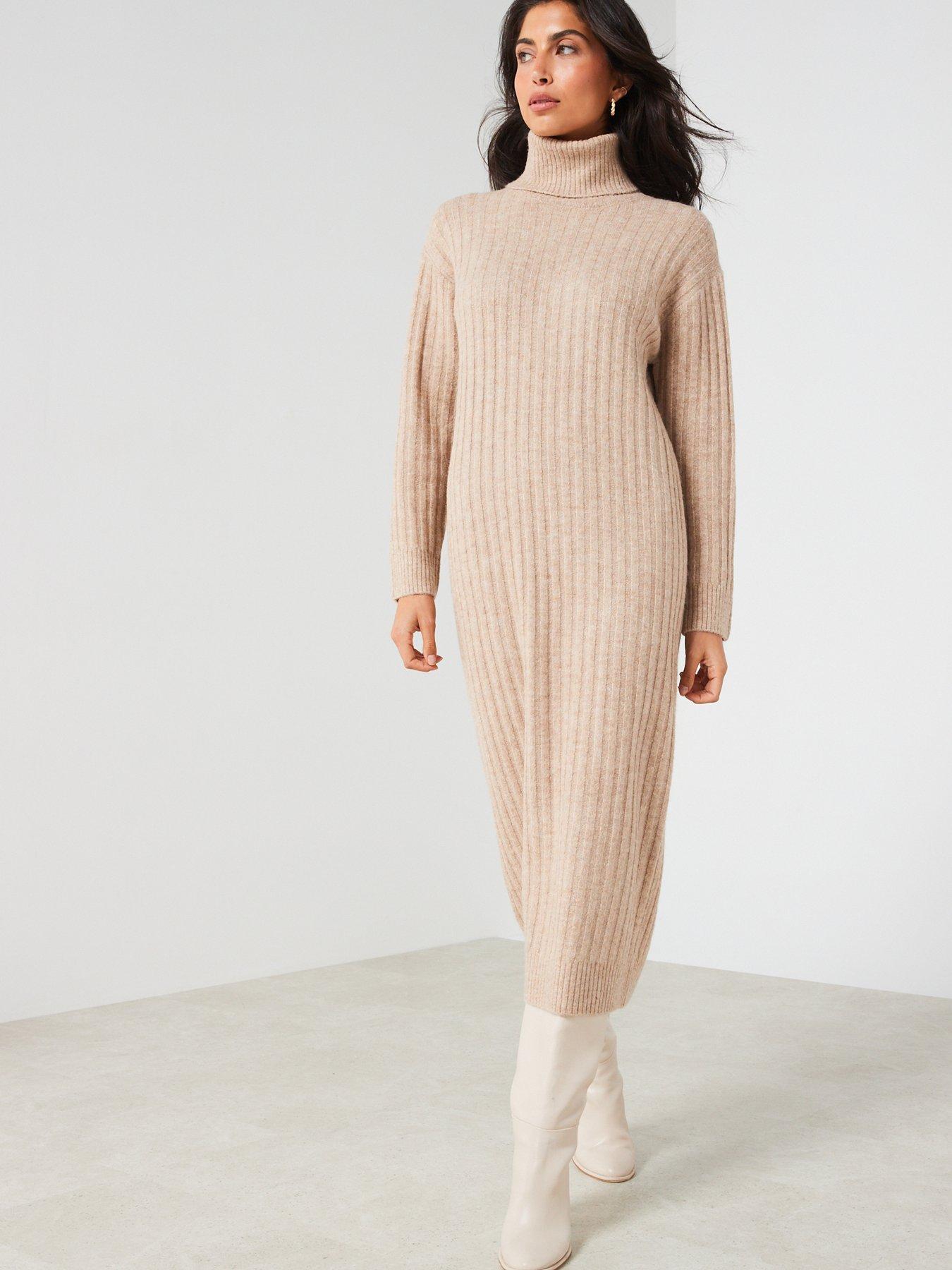 mango-high-neck-midi-jumper-dressback