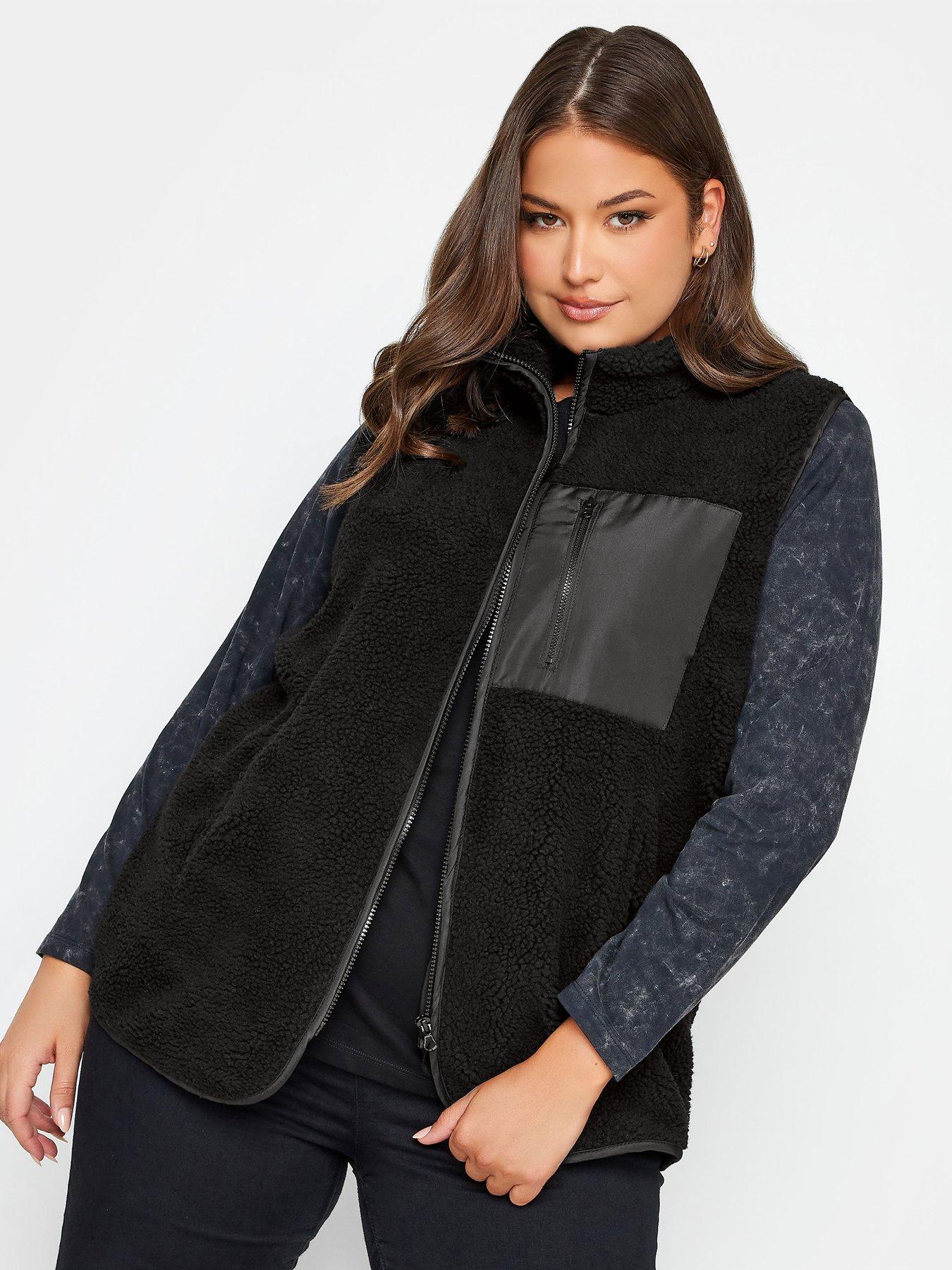 yours-yours-borg-nylon-pocket-gilet-blackfront