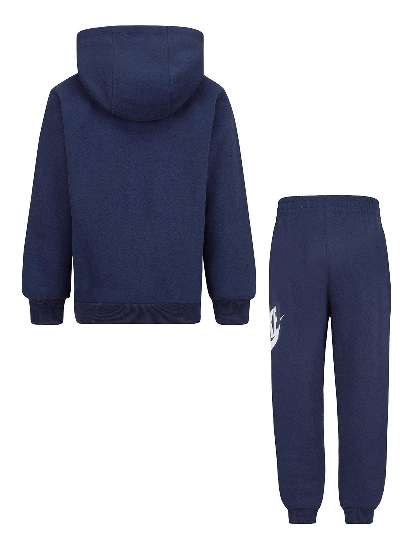 Image 2 of 4 of Nike Kids Unisex Club Fleece Hoodie And Joggers Set - Navy