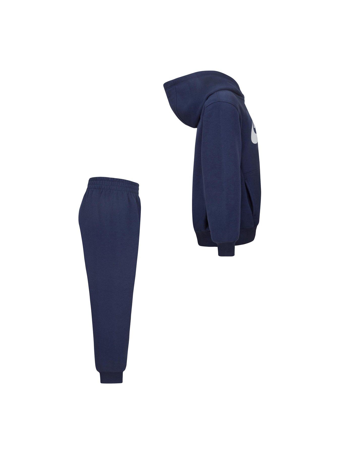 Image 4 of 4 of Nike Kids Unisex Club Fleece Hoodie And Joggers Set - Navy