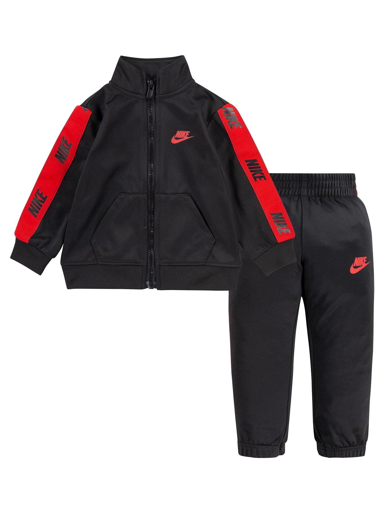 Infant Boys Taped Logo Tracksuit Black White