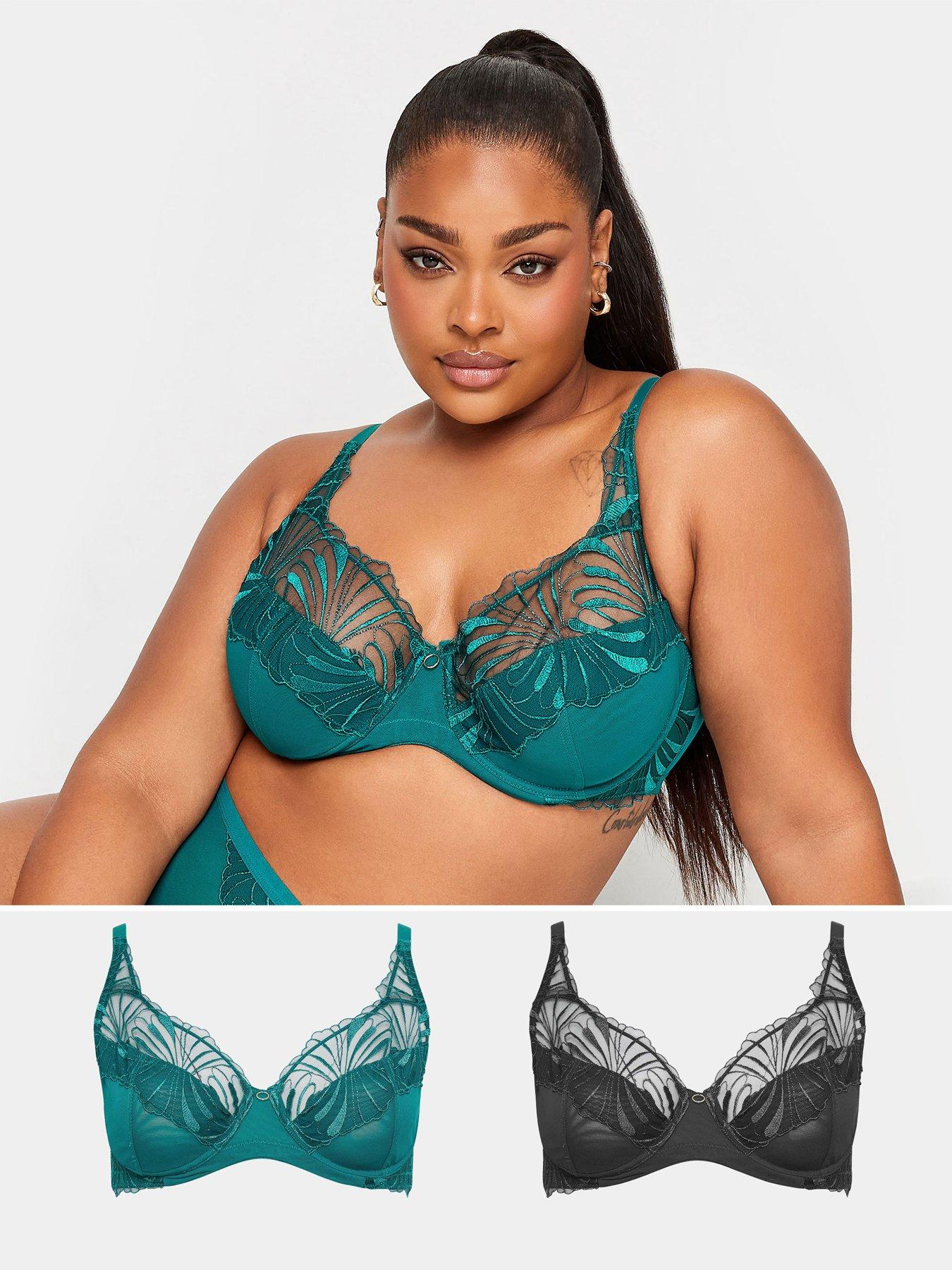 yours-2pk-leaf-non-padded-underwired-bra-green