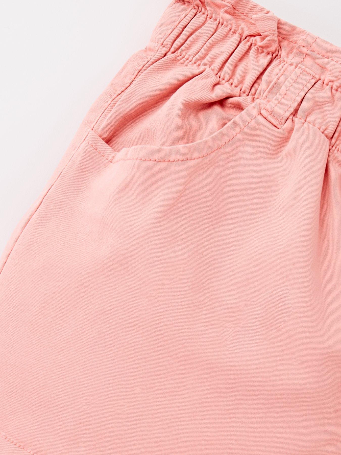 v-by-very-girls-pink-denim-paperbag-shortdetail