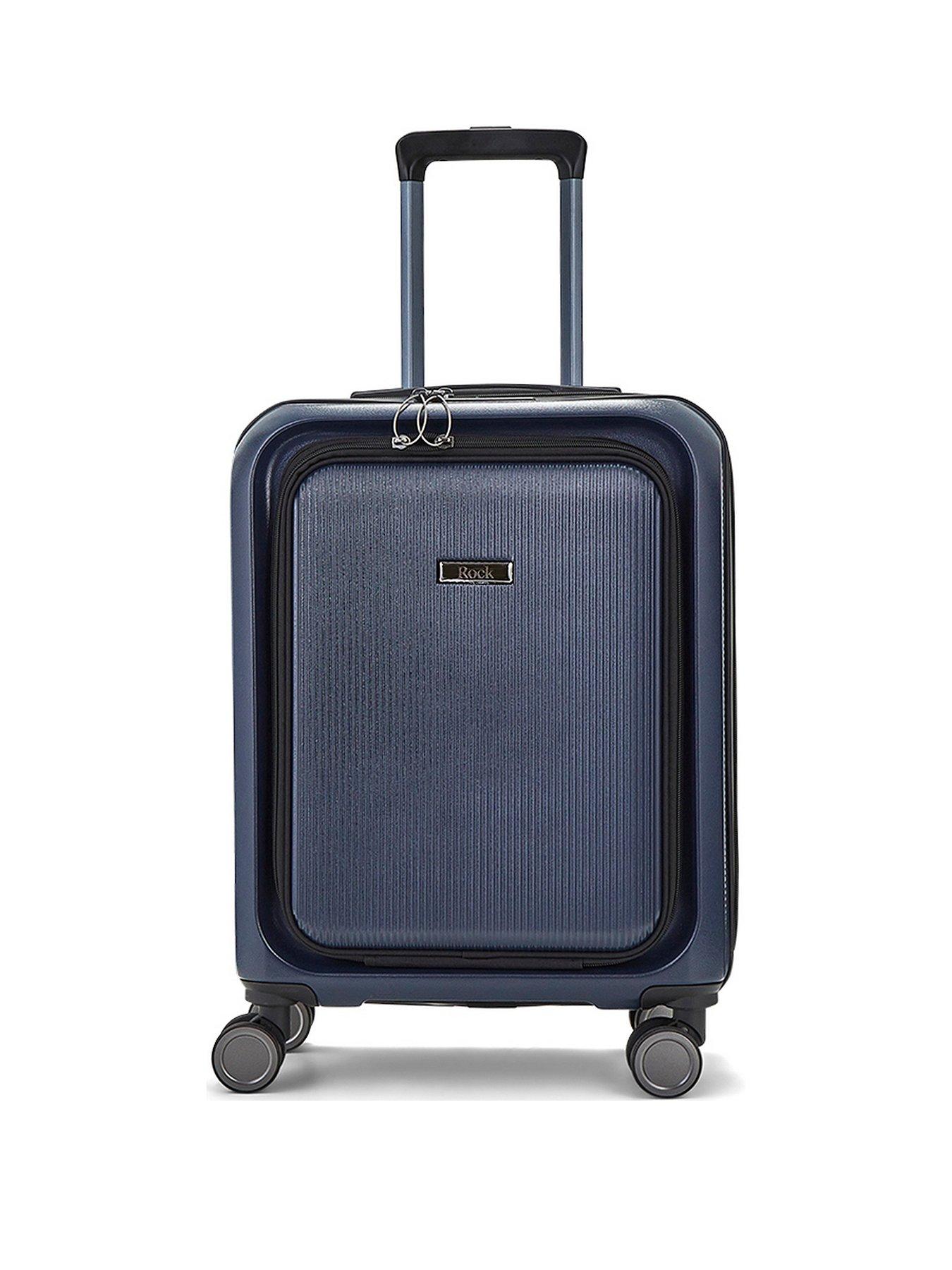 rock-luggage-austin-8-wheel-hardshell-pp-small-suitcase-with-tsa-lock--navystillFront