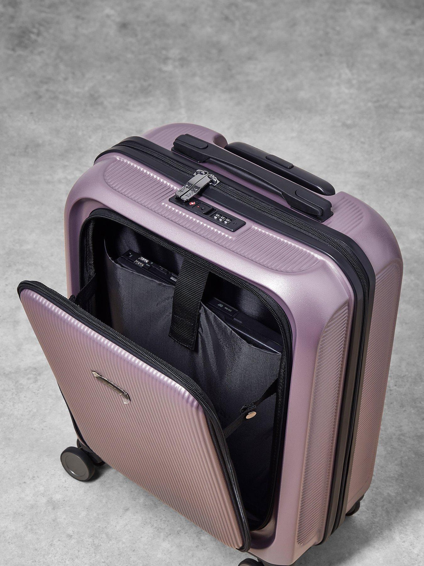 rock-luggage-austin-8-wheel-hardshell-pp-small-suitcase-with-tsa-lock--purpleoutfit