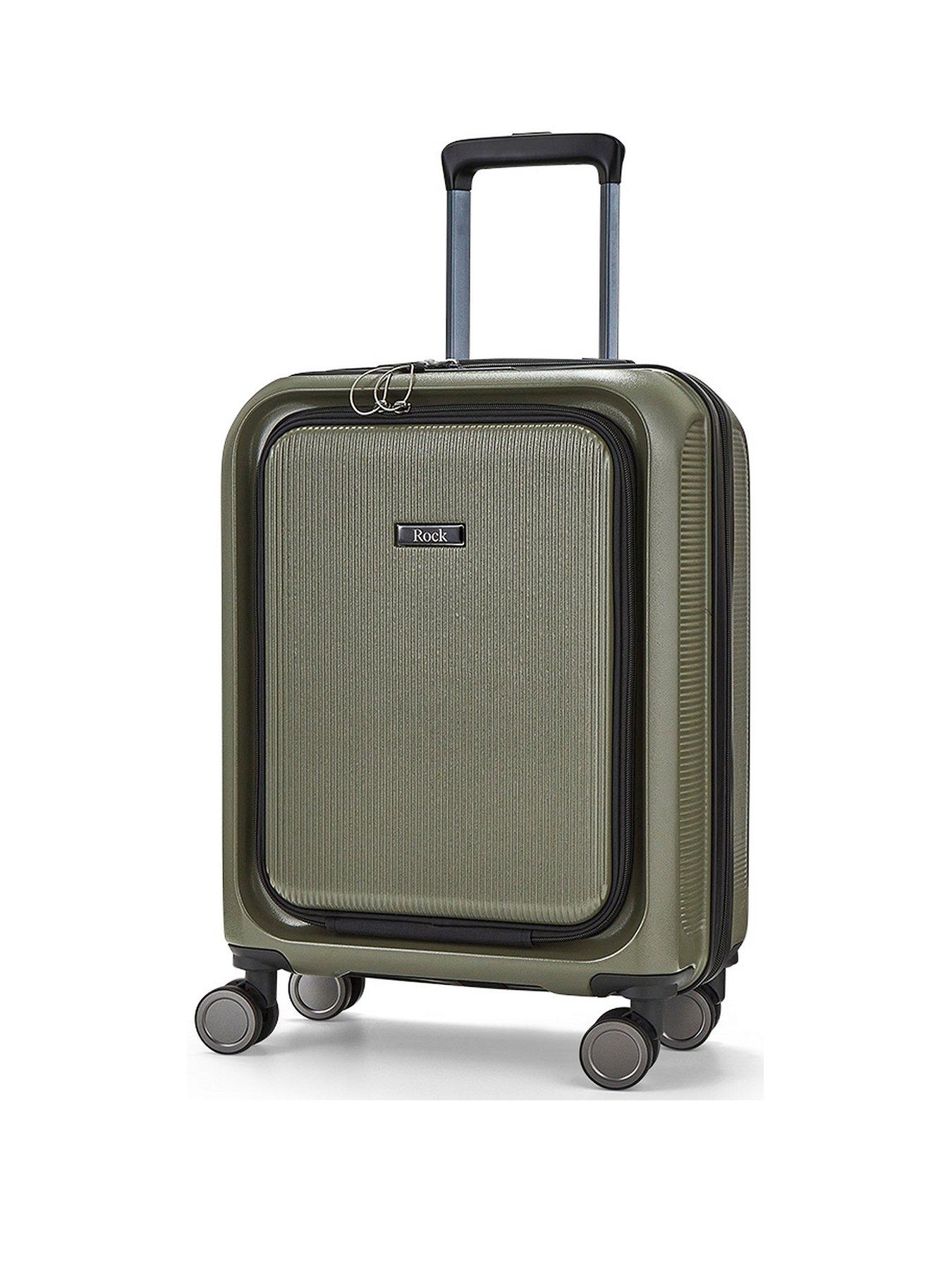 rock-luggage-austin-8-wheel-hardshell-pp-small-suitcase-with-tsa-lock--olive-green