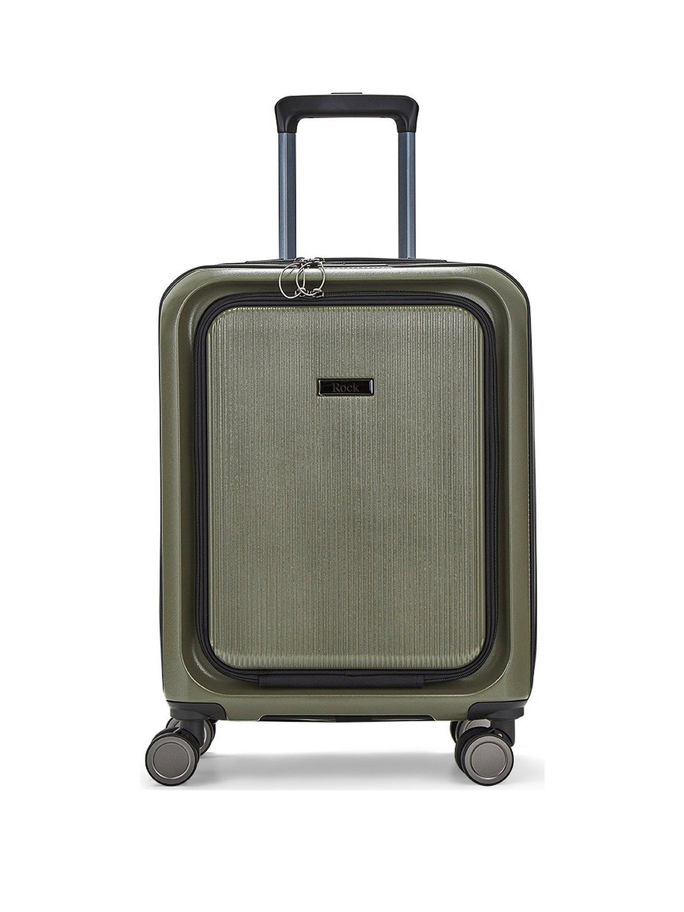 rock-luggage-austin-8-wheel-hardshell-pp-small-suitcase-with-tsa-lock--olive-greenstillFront