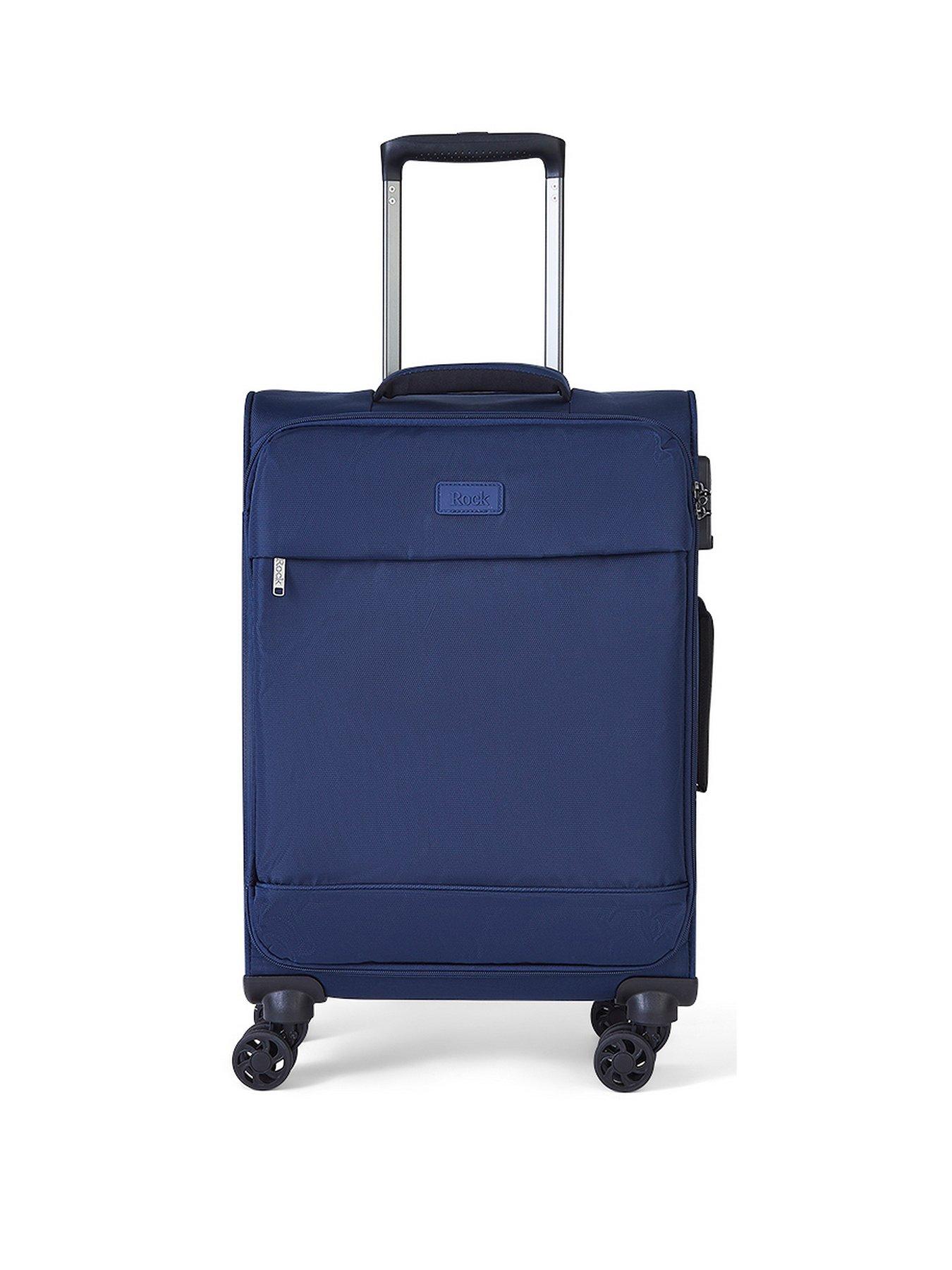 rock-luggage-paris-8-wheel-softshell-lightweight-small-suitcase-with-lock--navystillFront