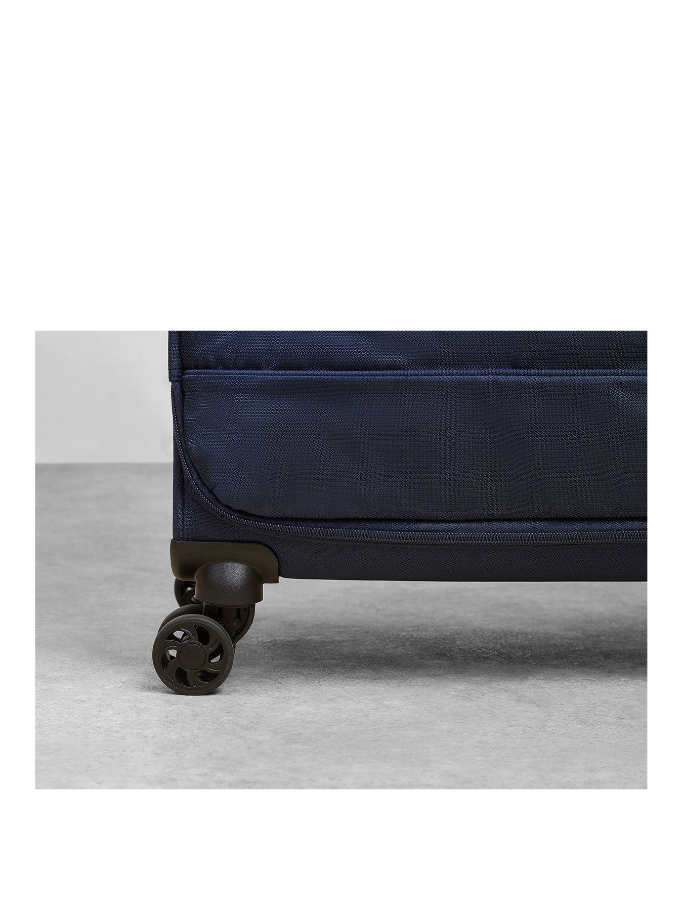 Image 2 of 4 of Rock Luggage Paris 8 Wheel Softshell Lightweight 3pc Suitcase With Lock -Navy