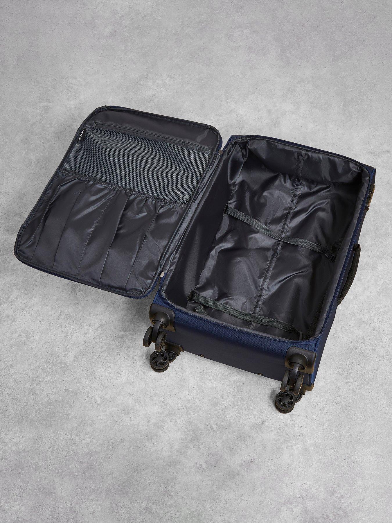 Image 3 of 4 of Rock Luggage Paris 8 Wheel Softshell Lightweight 3pc Suitcase With Lock -Navy