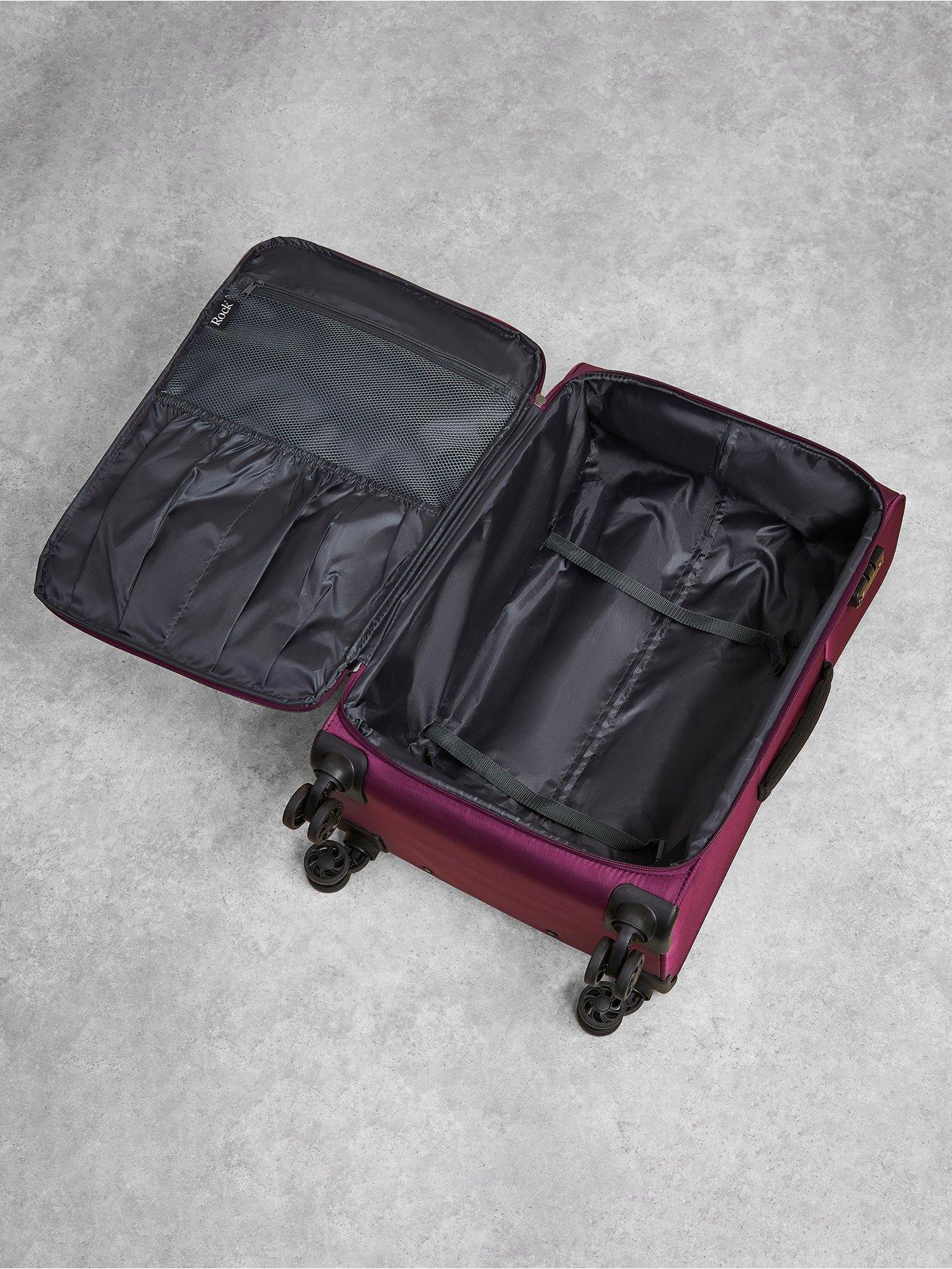 Image 4 of 5 of Rock Luggage Paris 8 Wheel Softshell Lightweight Medium Suitcase With Lock -Purple