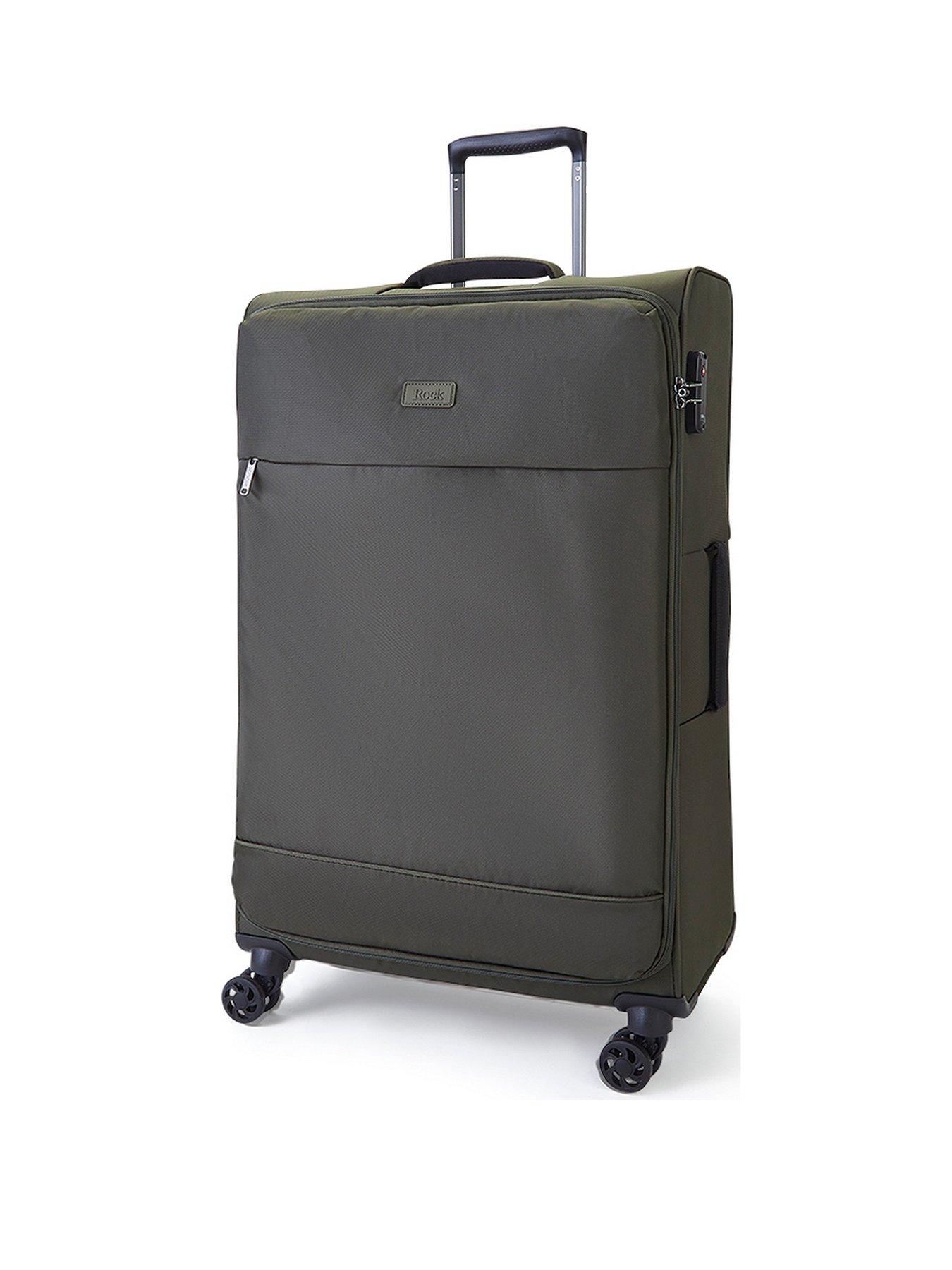 rock-luggage-paris-8-wheel-softshell-lightweight-large-suitcase-with-lock--green