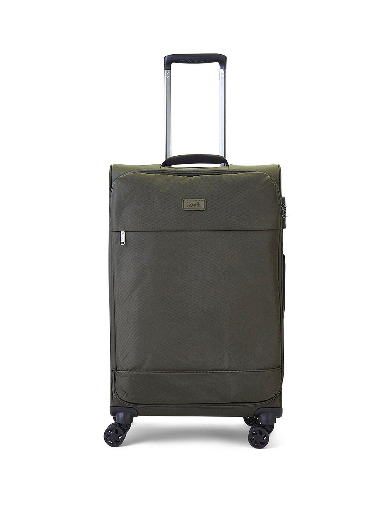 rock-luggage-paris-8-wheel-softshell-lightweight-medium-suitcase-with-lock--greenstillFront