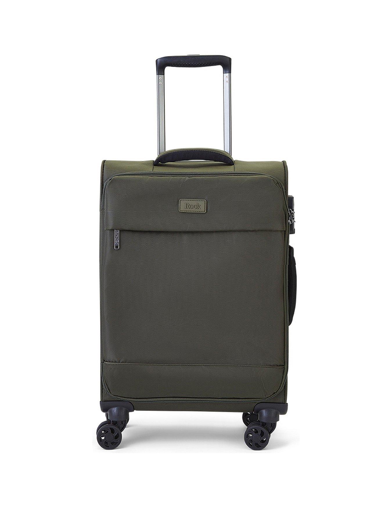 rock-luggage-paris-8-wheel-softshell-lightweight-small-suitcase-with-lock--greenstillFront