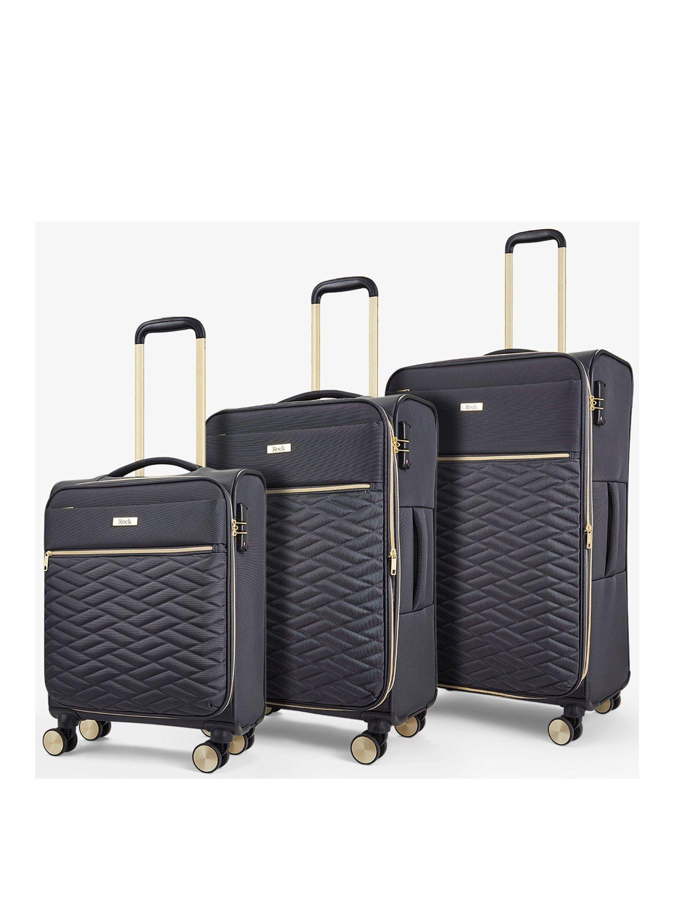Rock Luggage Sloane Softshell 8 wheel expander with TSA lock 3 Pc Set