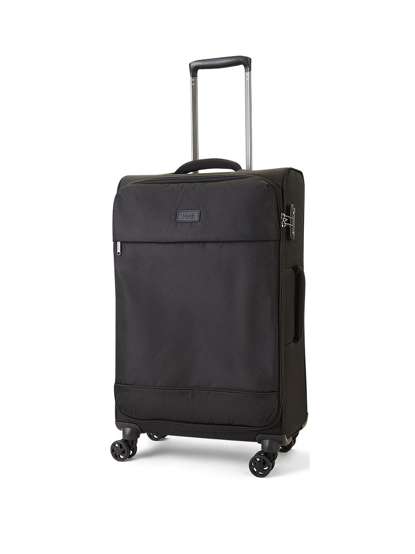 Image 1 of 5 of Rock Luggage Paris 8 Wheel Softshell Lightweight Medium Suitcase With Lock -Black