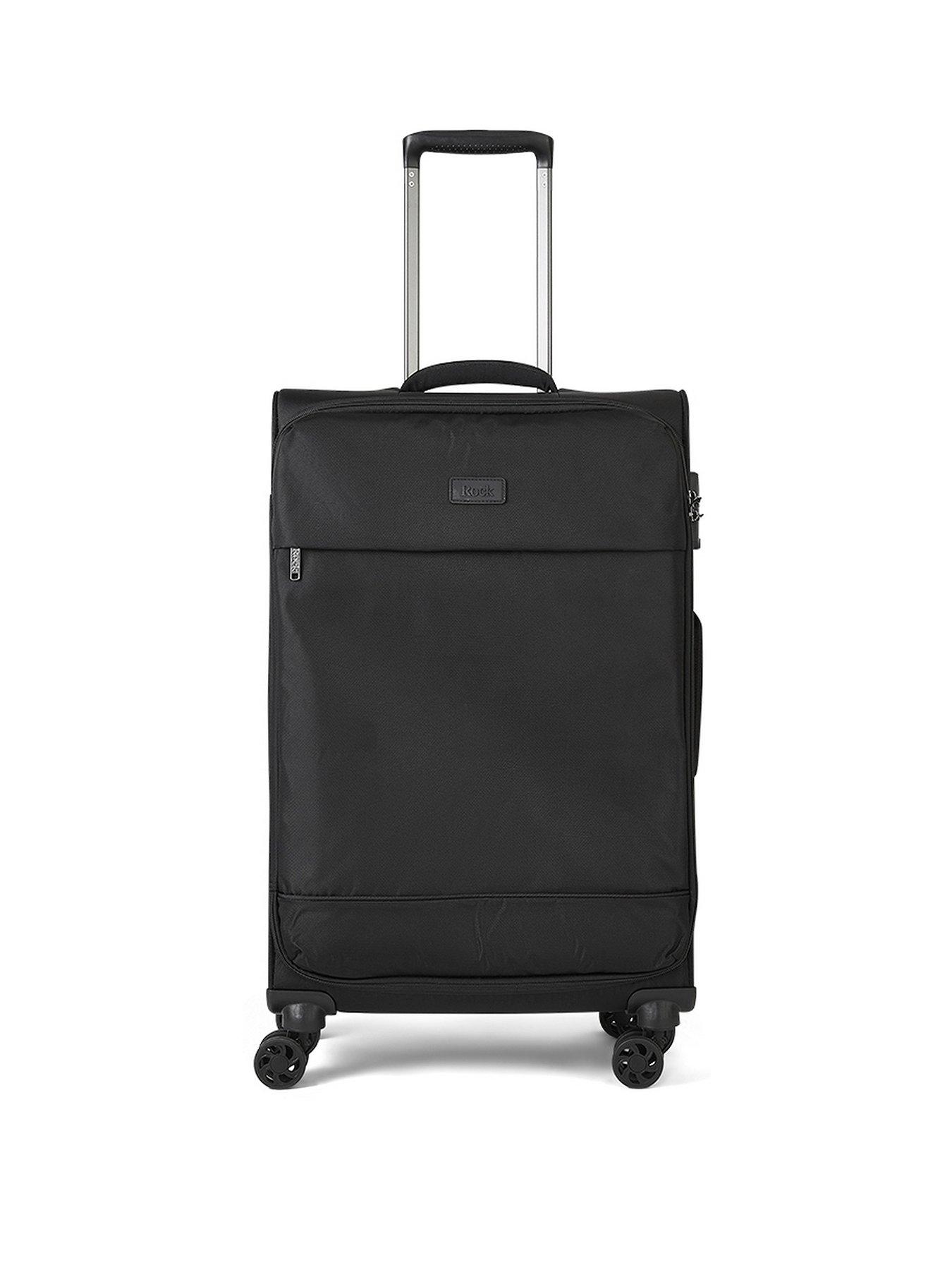 Image 2 of 5 of Rock Luggage Paris 8 Wheel Softshell Lightweight Medium Suitcase With Lock -Black