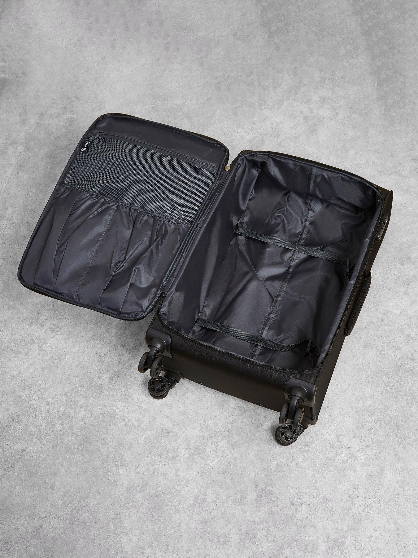 Image 4 of 5 of Rock Luggage Paris 8 Wheel Softshell Lightweight Medium Suitcase With Lock -Black