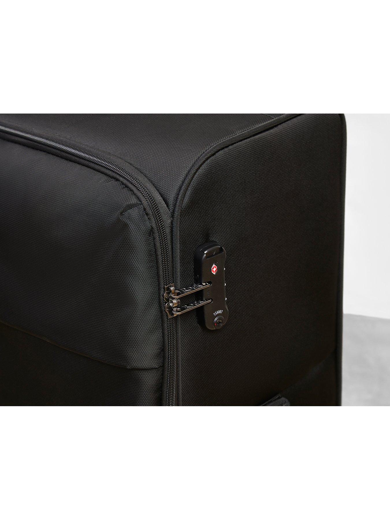 Image 5 of 5 of Rock Luggage Paris 8 Wheel Softshell Lightweight Medium Suitcase With Lock -Black