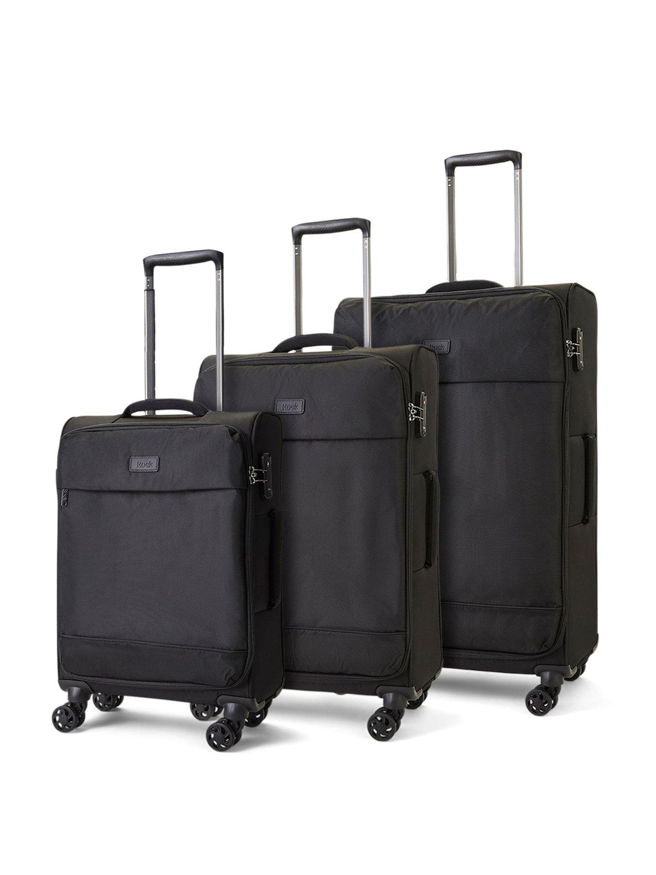 rock-luggage-paris-8-wheel-softshell-lightweight-3pc-suitcase-with-lock--black