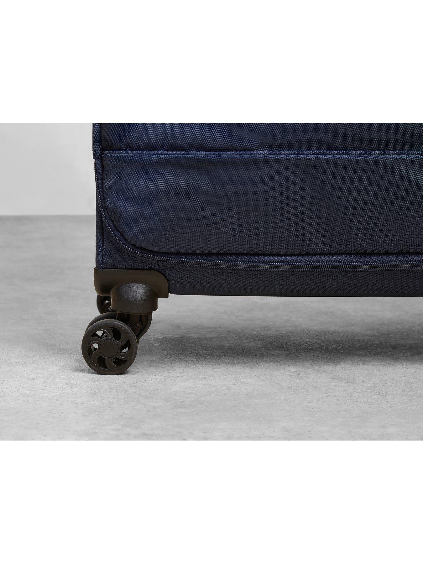 Image 3 of 5 of Rock Luggage Paris 8 Wheel Softshell Lightweight Large Suitcase With Lock -Navy