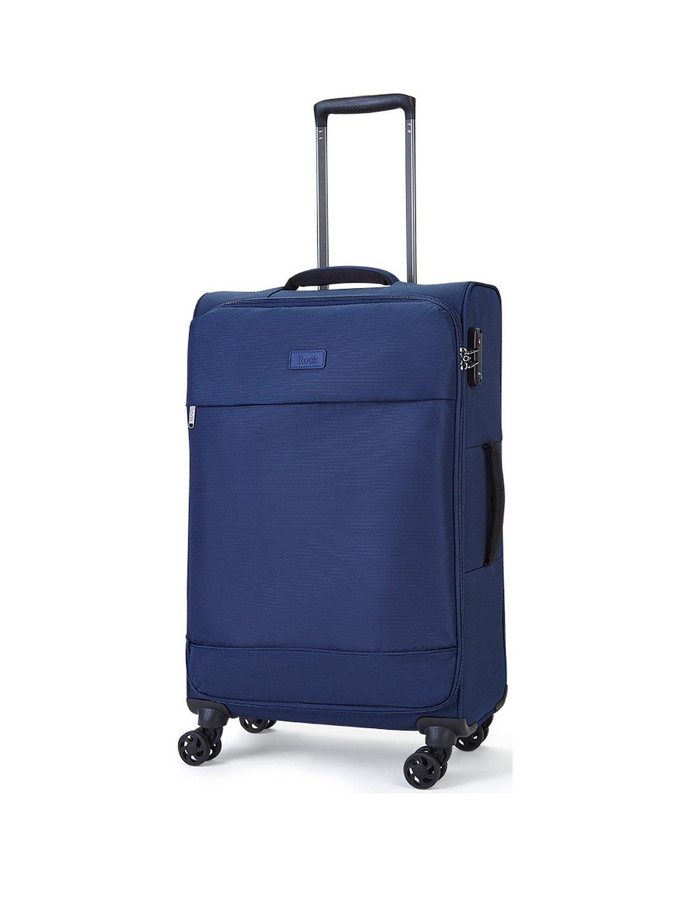 rock-luggage-paris-8-wheel-softshell-lightweight-medium-suitcase-with-lock--navyfront