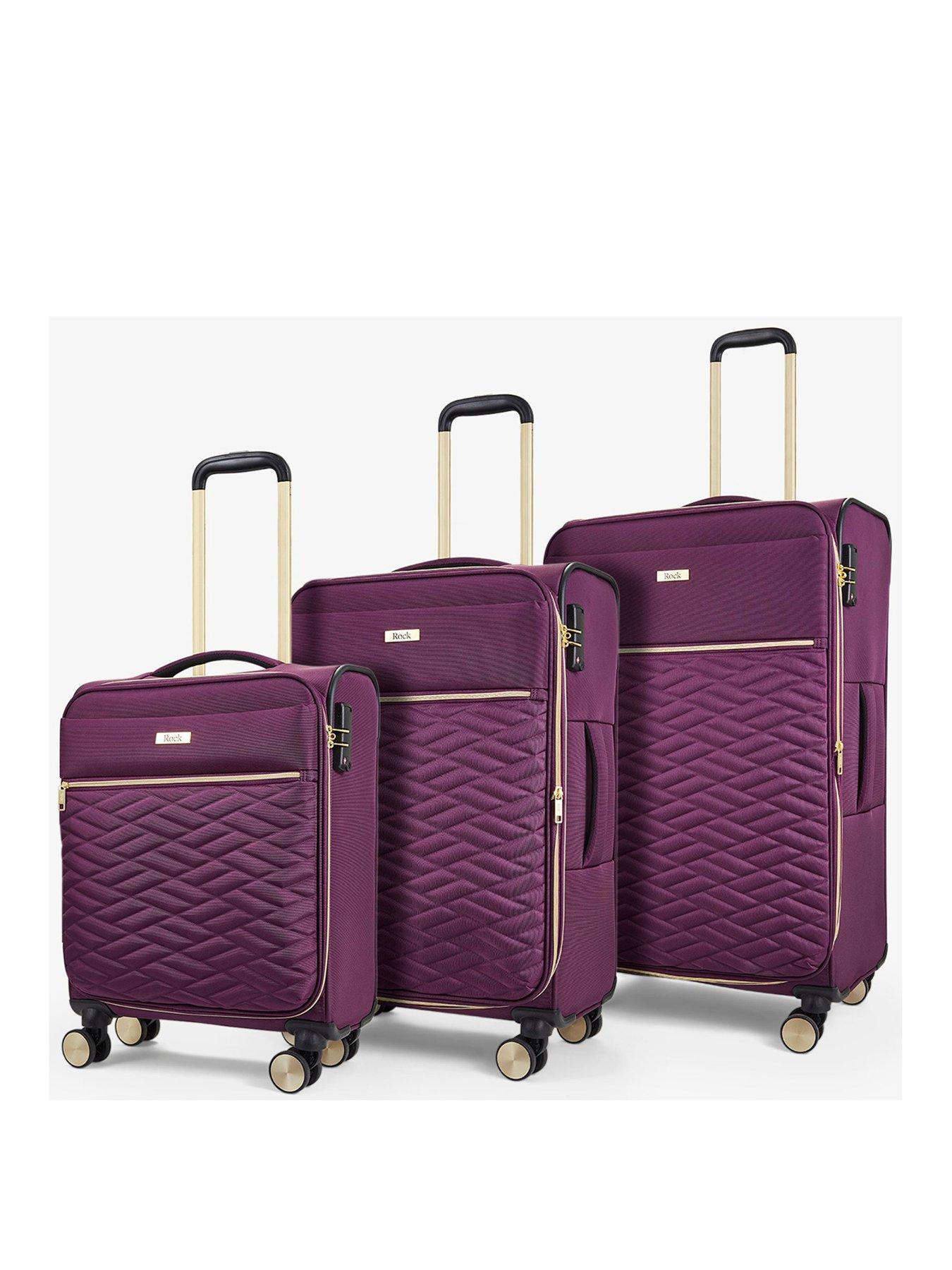 Rock Luggage Sloane Softshell 8 wheel expander with TSA lock 3 Pc Set
