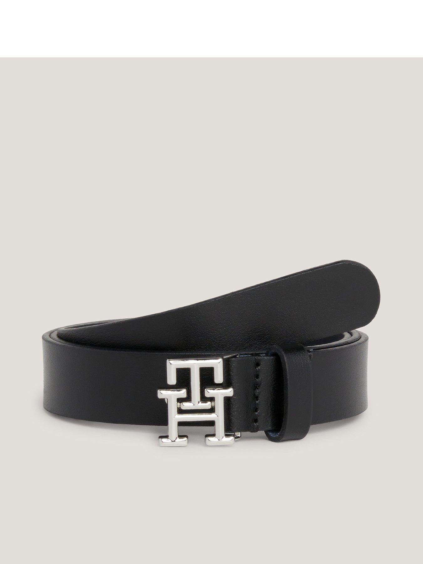 Tommy Hilfiger Logo Leather Belt - Cream