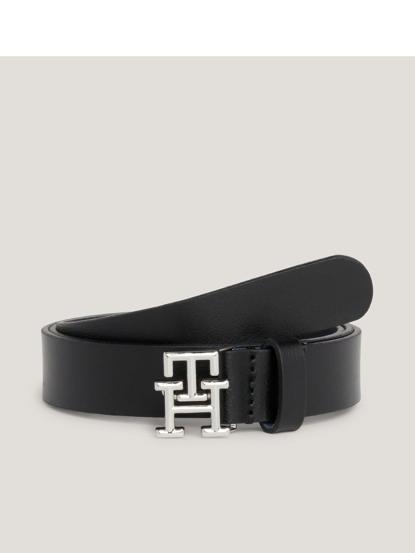 Tommy Hilfiger Leather Logo Belt - Black