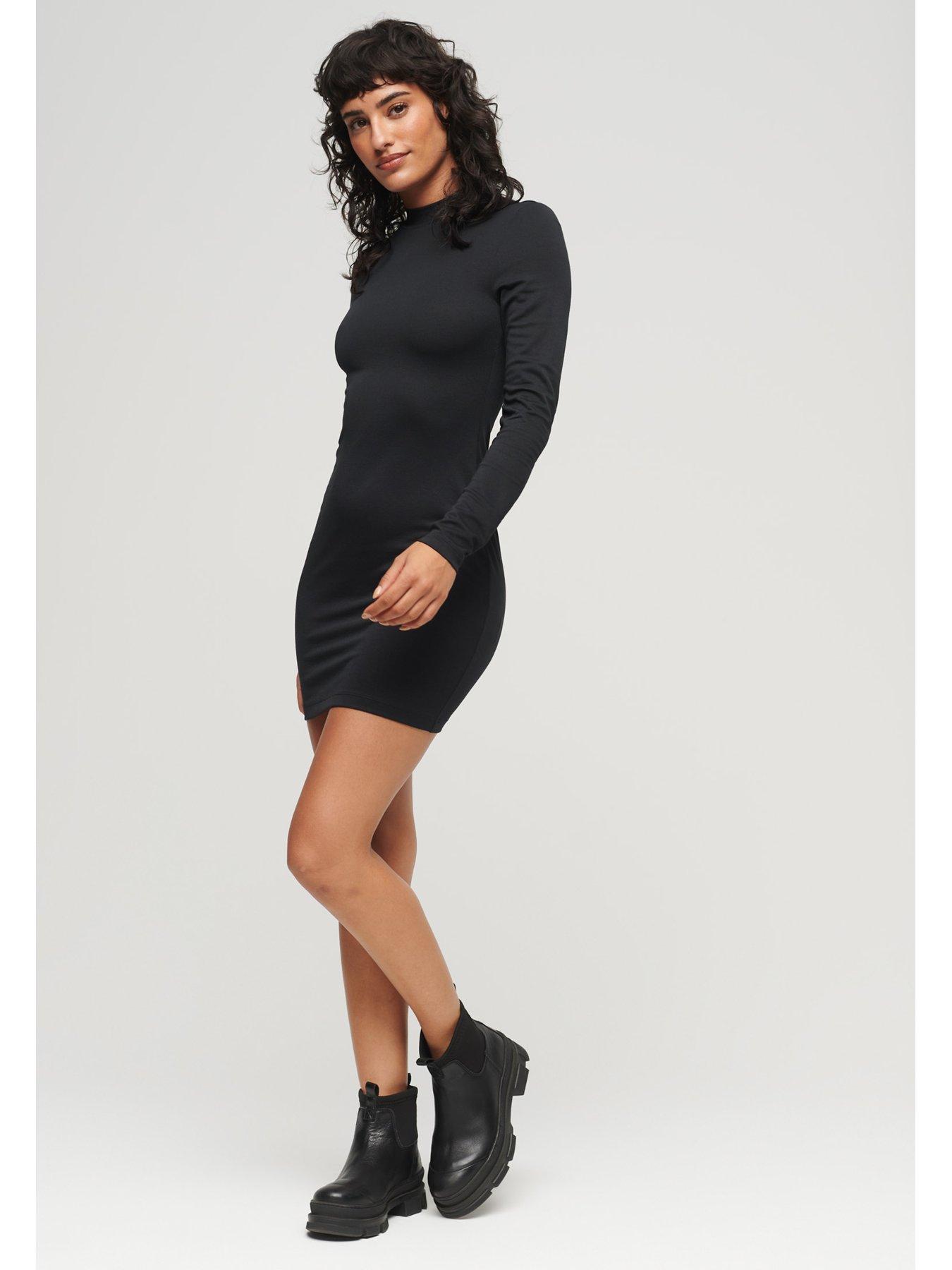 superdry-high-neck-long-sleeve-jersey-mini-dress-blackback