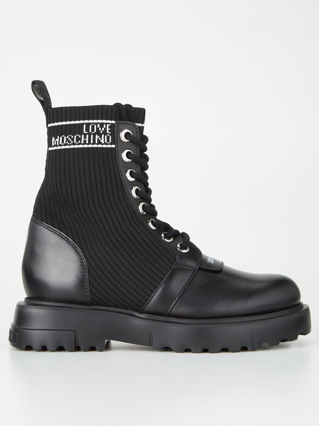 Love moschino discount black ankle boots