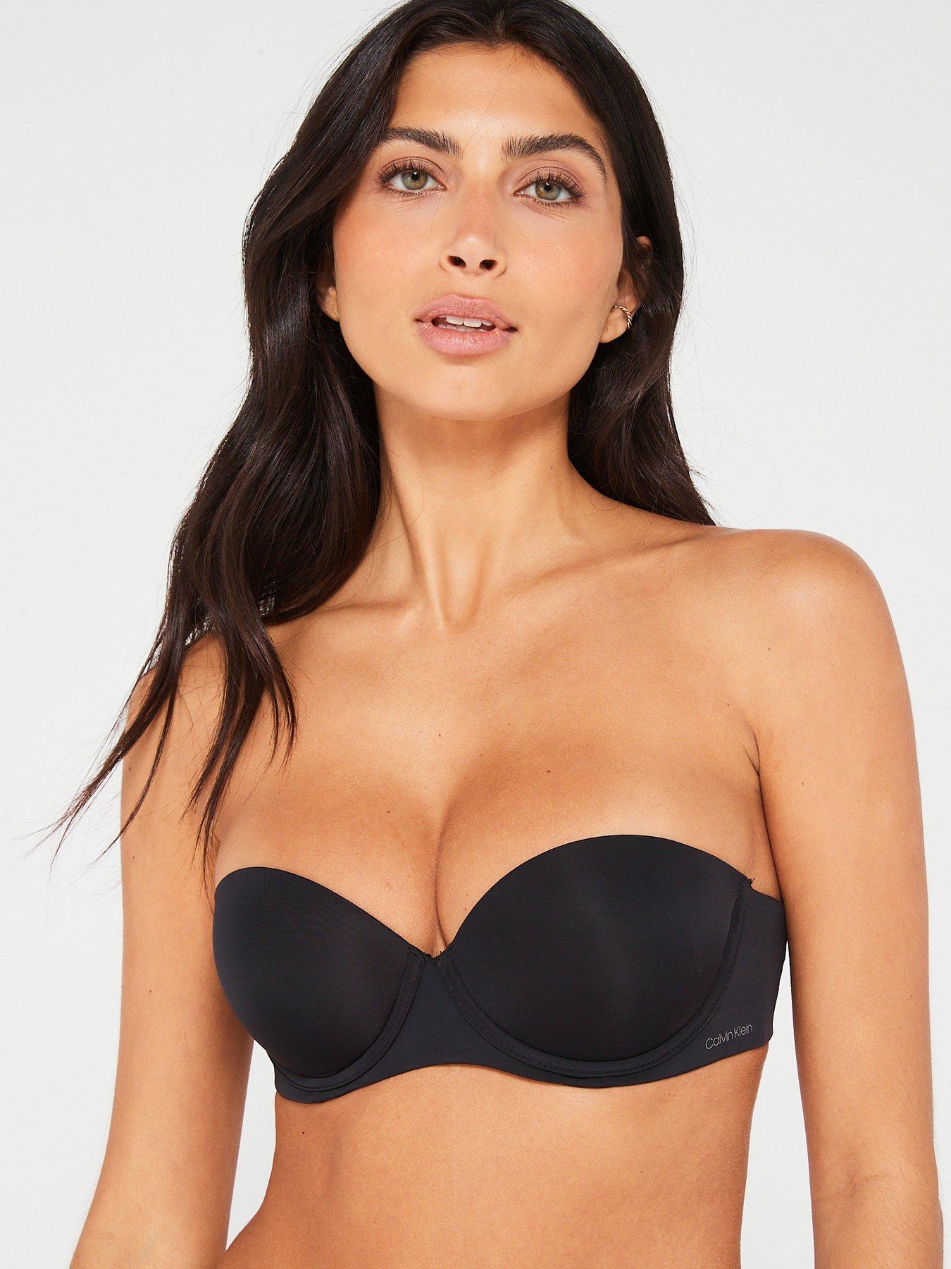 Calvin Klein Women's Push-Up Strapless Bra, Black, 30C (30C