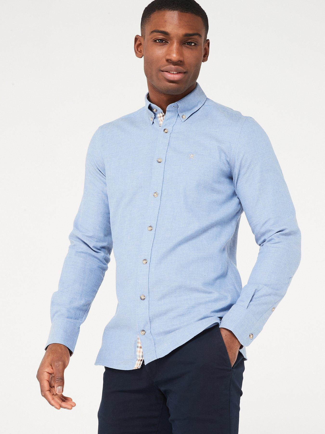 Hackett Hackett Flannel Slim Fit Multi Trim Cotton Long Sleeve