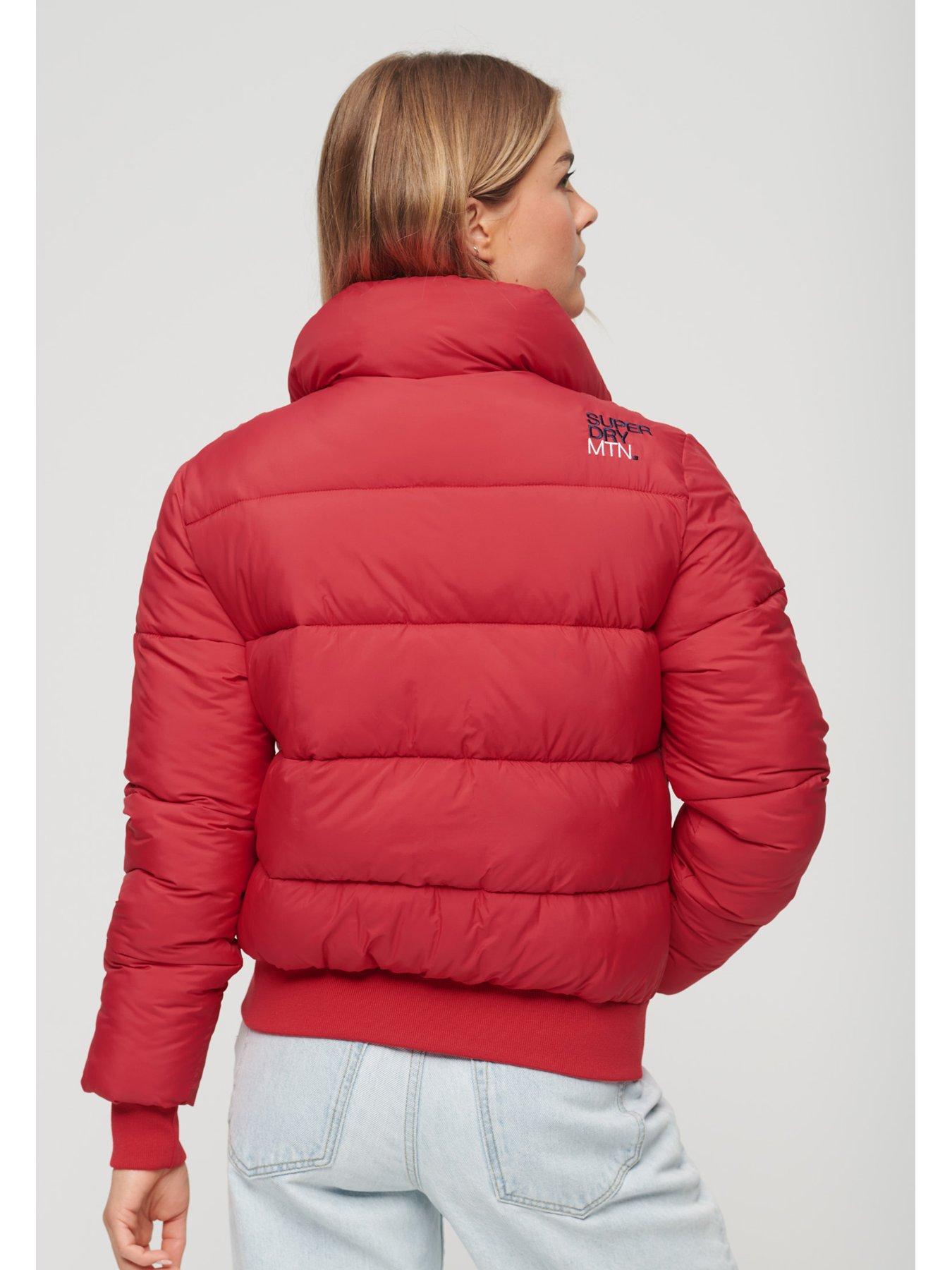 Red short hot sale puffer jacket