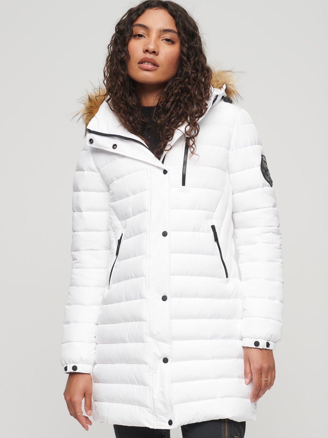 Long white cheap padded coat