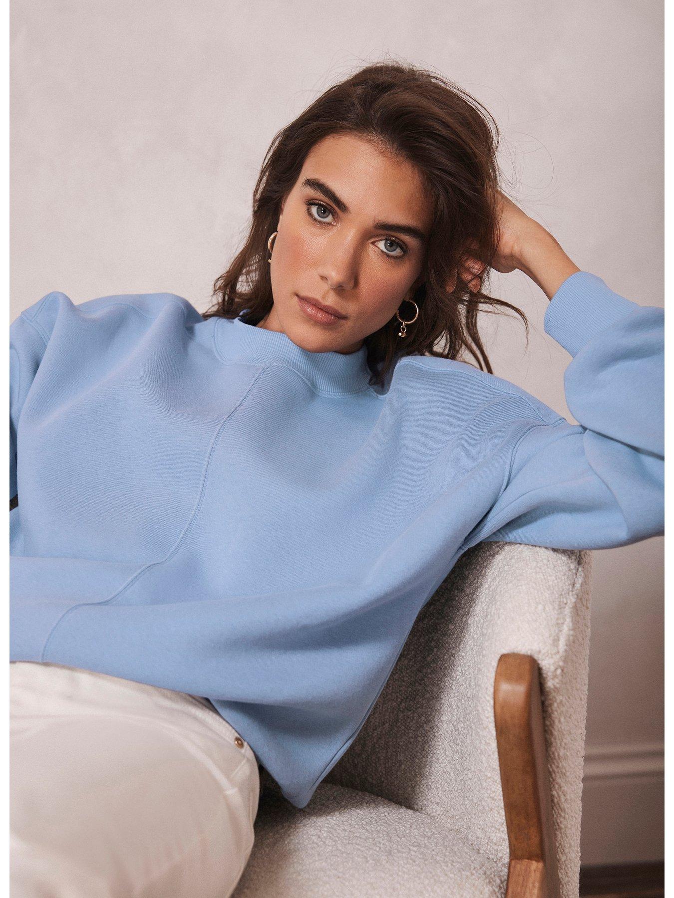 Mint Velvet Blue Cotton Sweatshirt Very Ireland