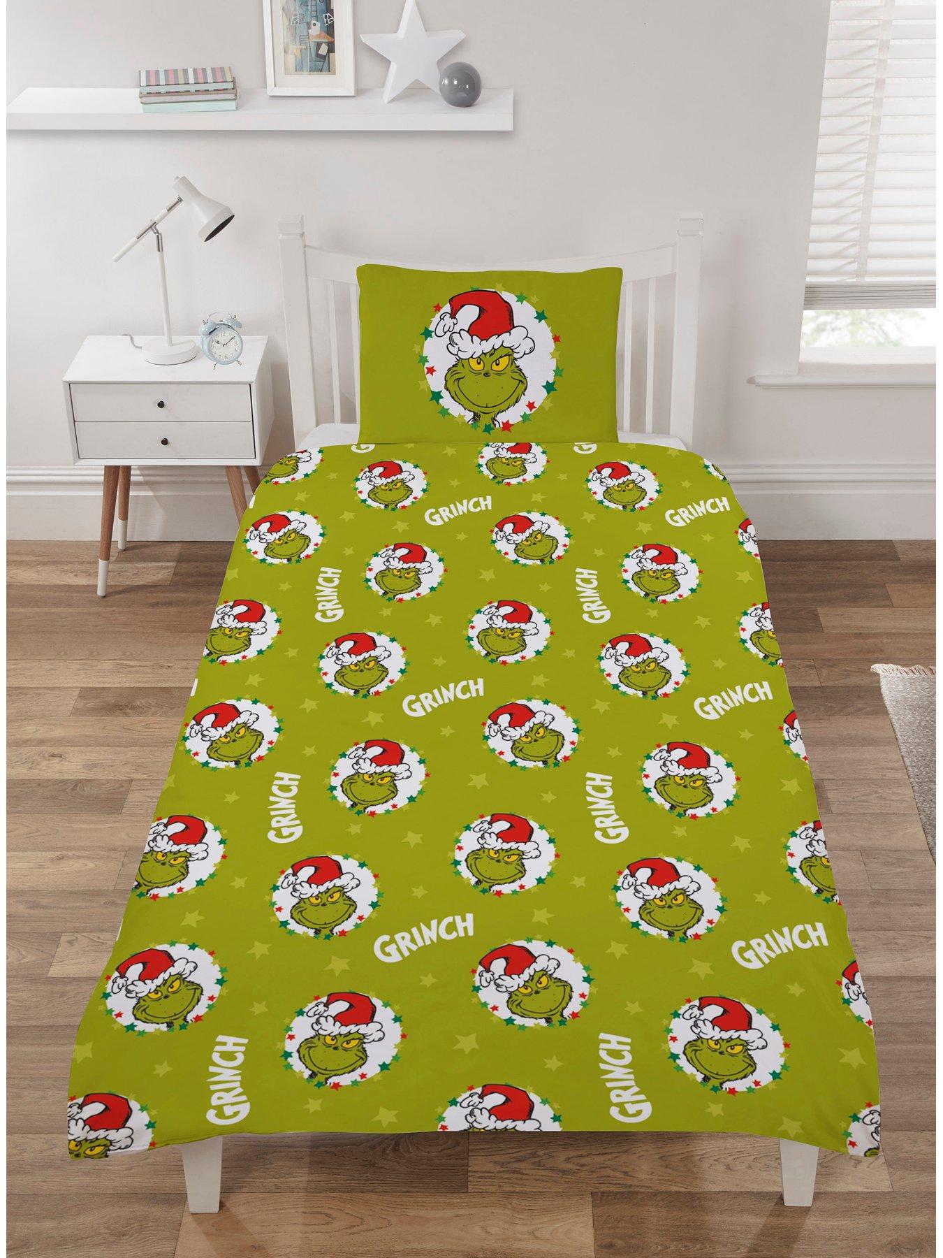 the-grinch-christmas-fleece-single-duvet-set-green