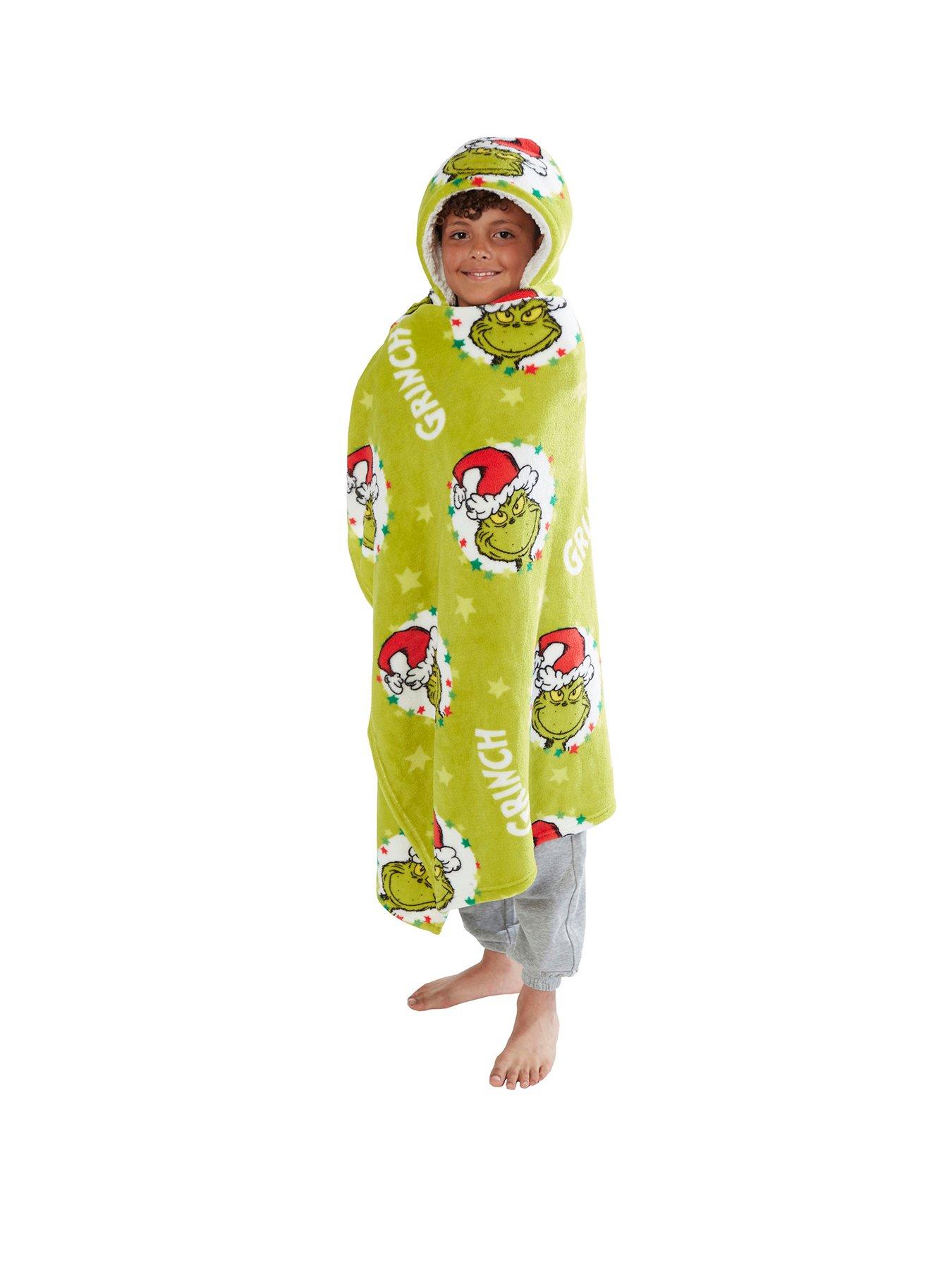 the-grinch-christmas-hooded-fleece-blanket-greenstillFront