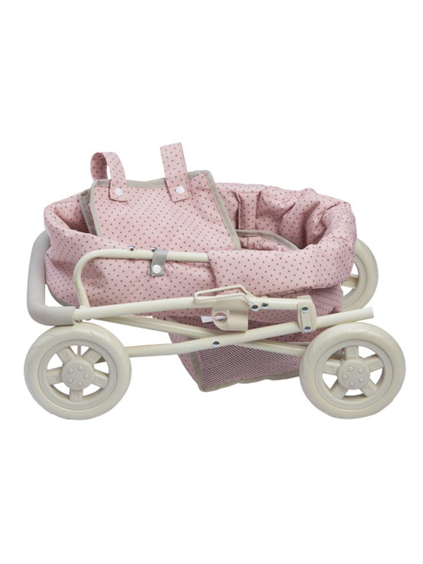 Image 4 of 6 of Teamson Kids Olivia's Little World - Polka Dots Princess Baby Doll Deluxe Stroller - Pink &amp; Grey