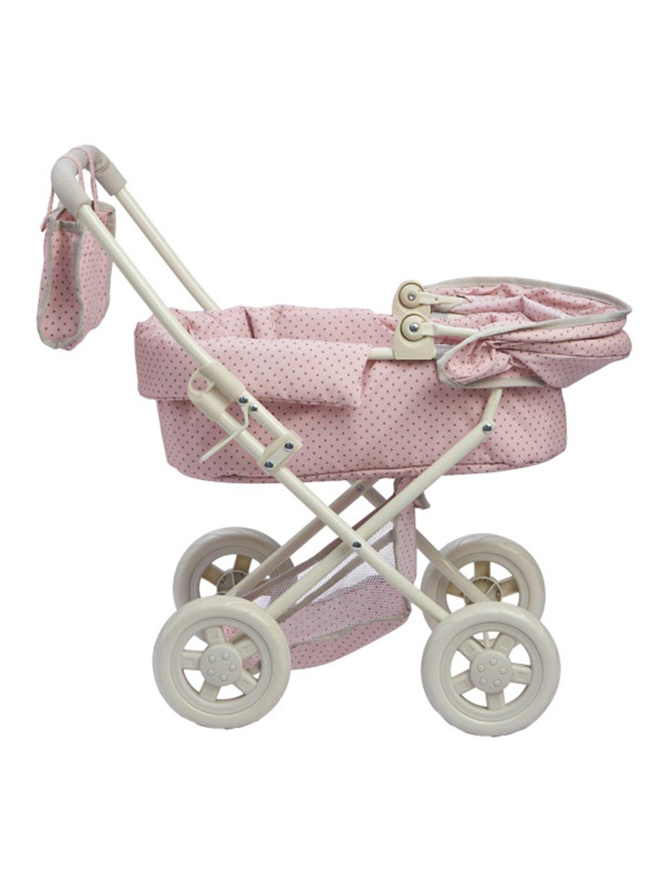 Image 6 of 6 of Teamson Kids Olivia's Little World - Polka Dots Princess Baby Doll Deluxe Stroller - Pink &amp; Grey