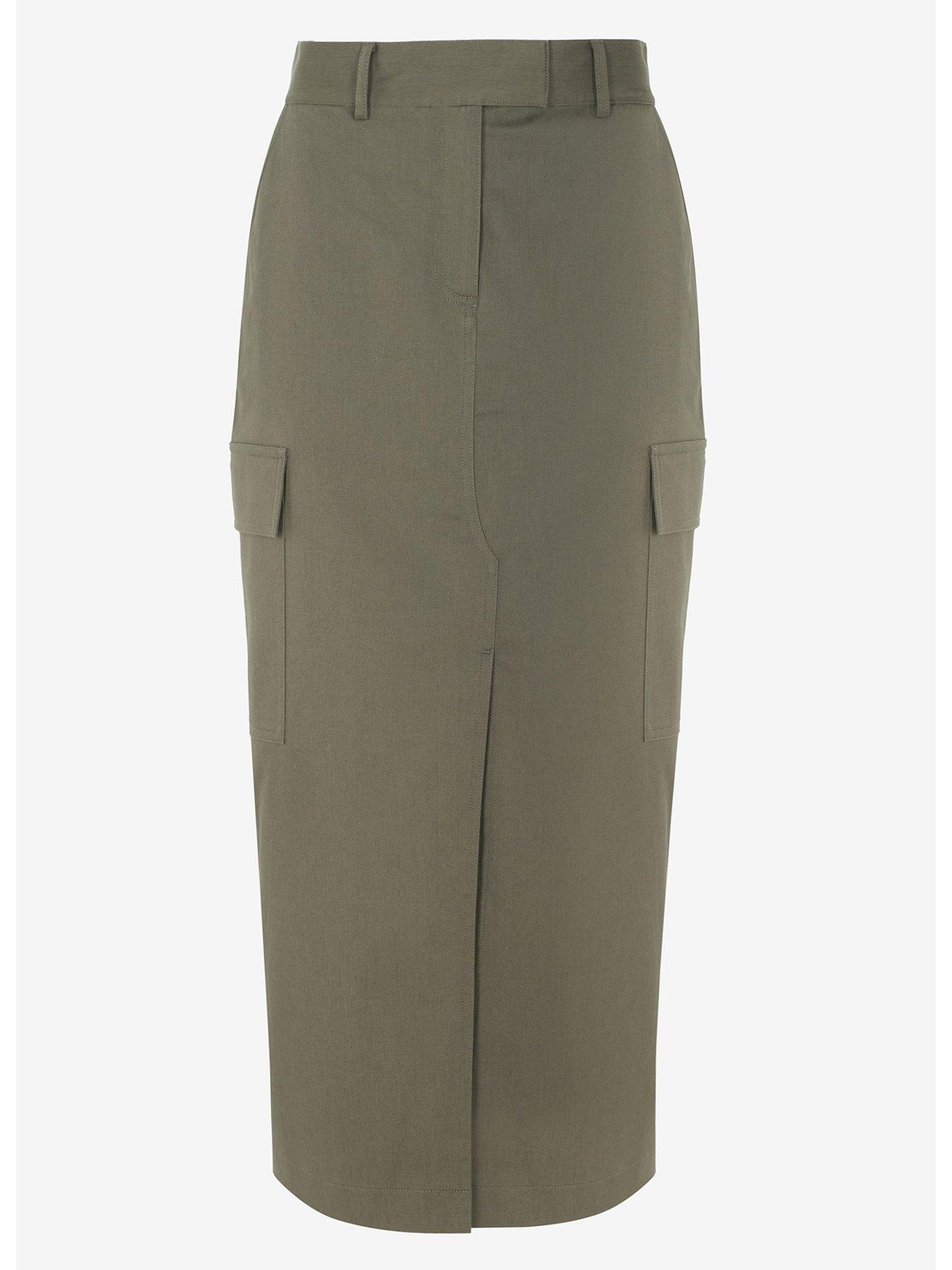 Mint velvet shop khaki skirt