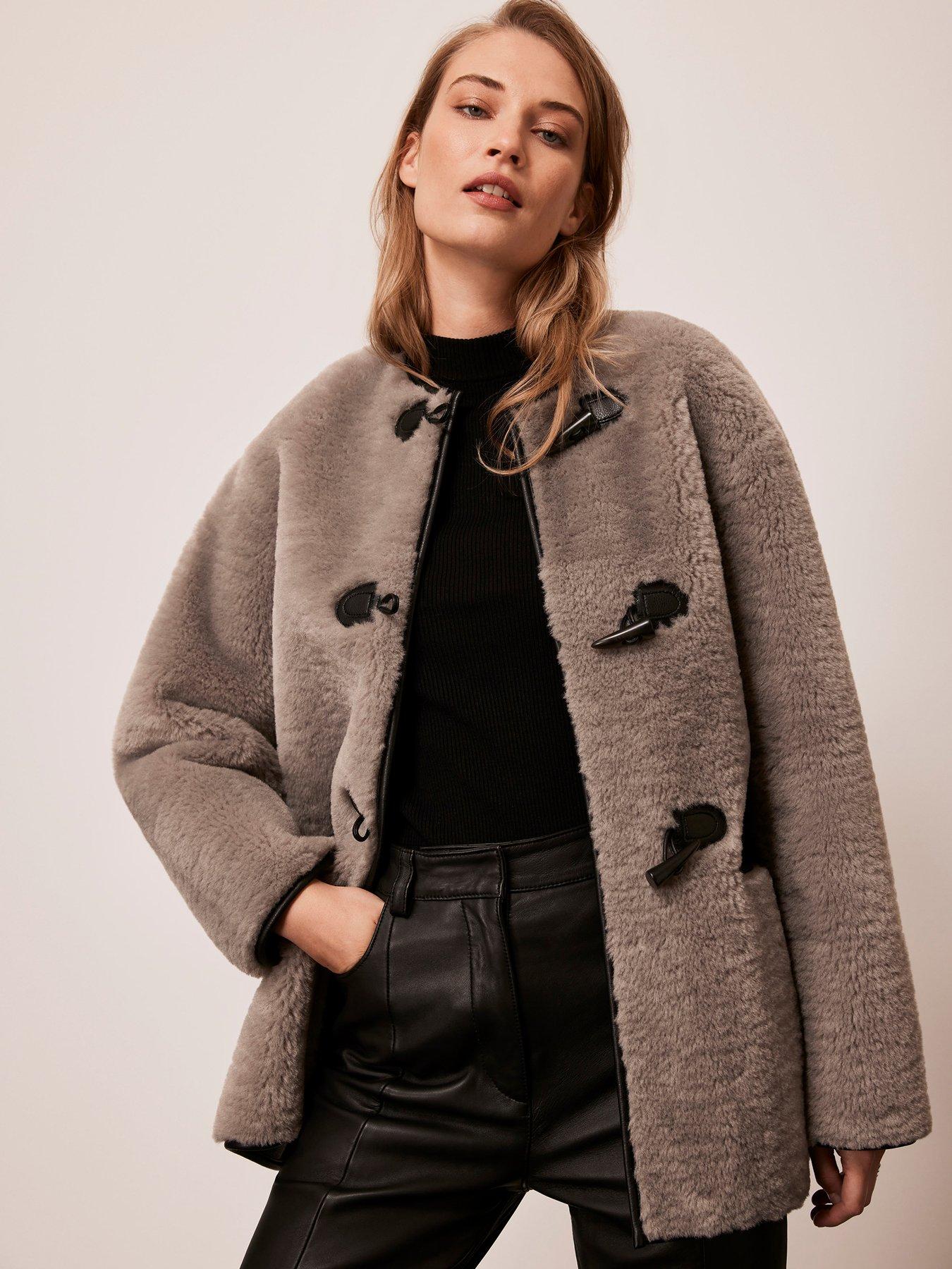 Mint Velvet Grey Marl Textured Easy Coat